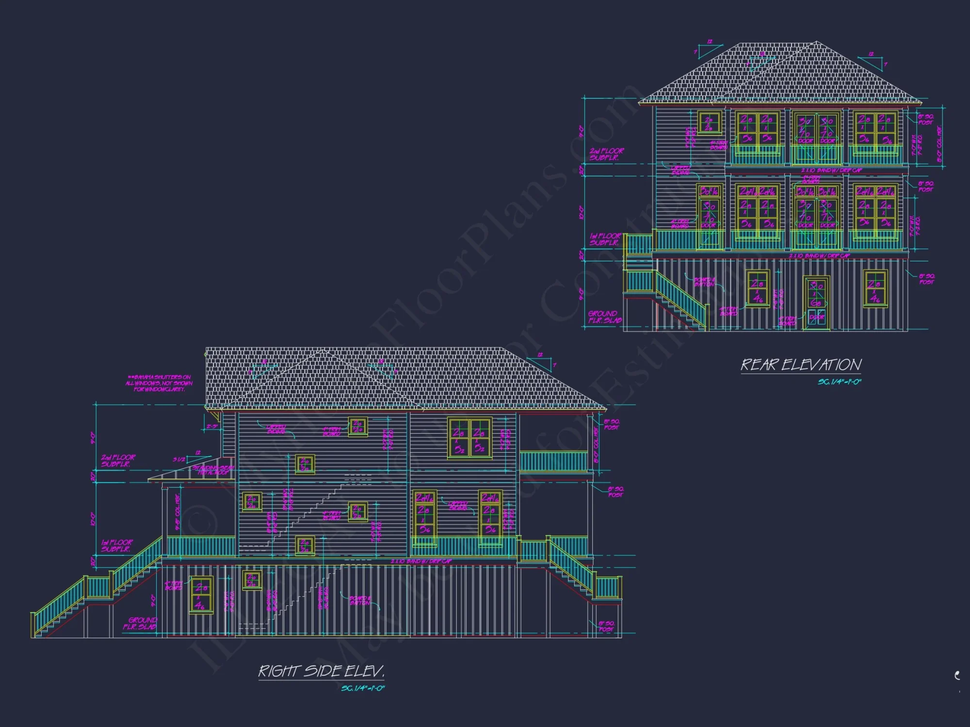 Elegant house Plan with 2-Story CAD Blueprint & Modern Designs