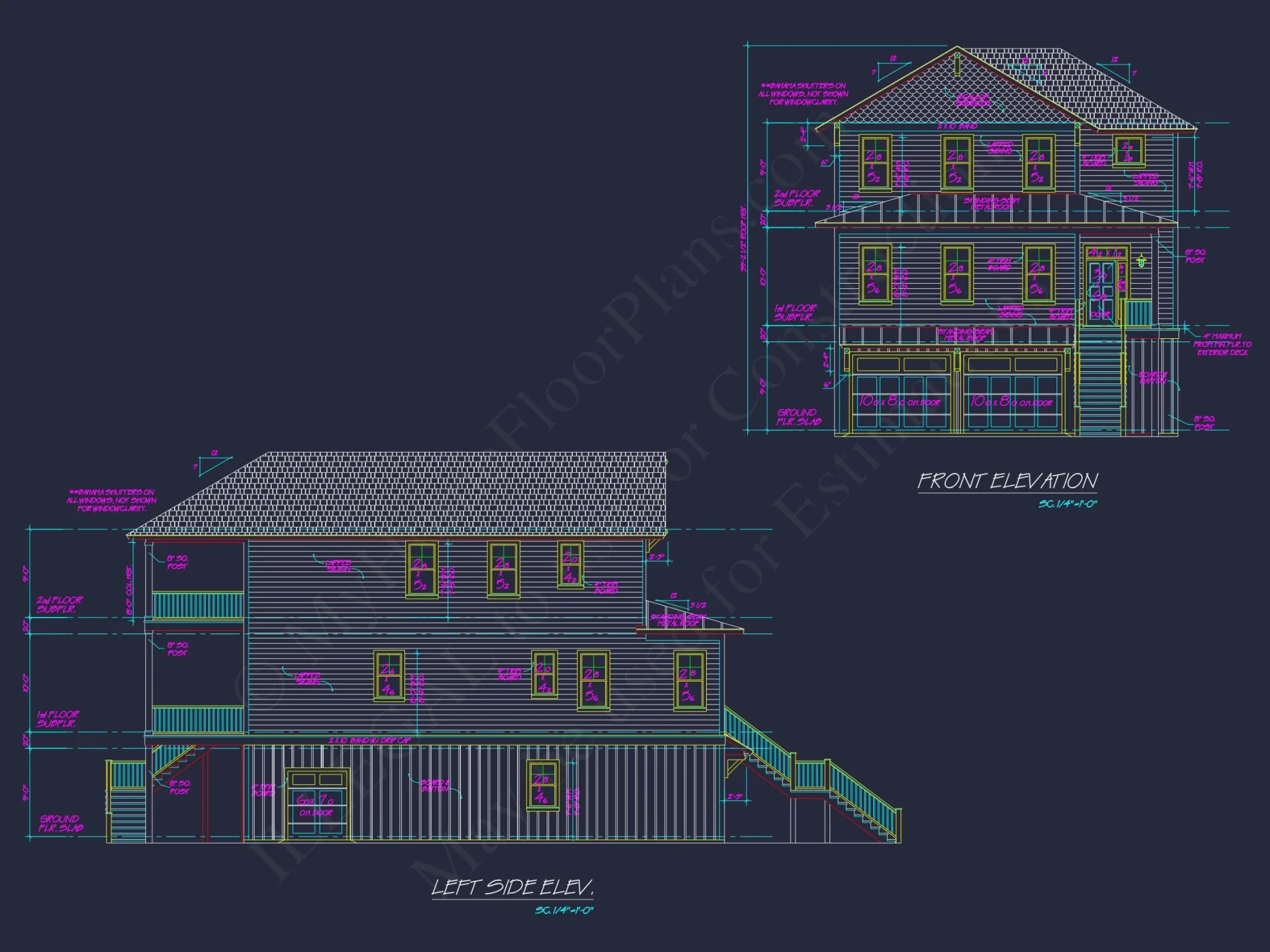 Elegant house Plan with 2-Story CAD Blueprint & Modern Designs