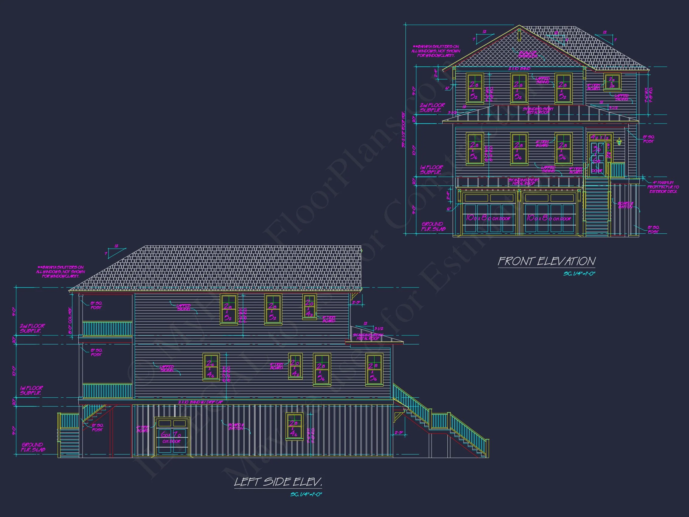 Elegant house Plan with 2-Story CAD Blueprint & Modern Designs
