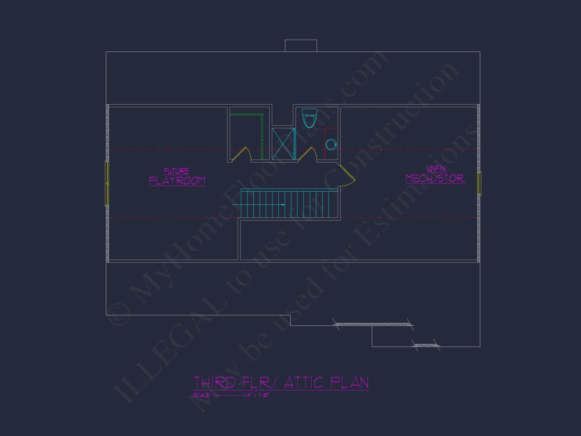 3-Bedroom house Plan with Traditional Design and CAD Blueprint