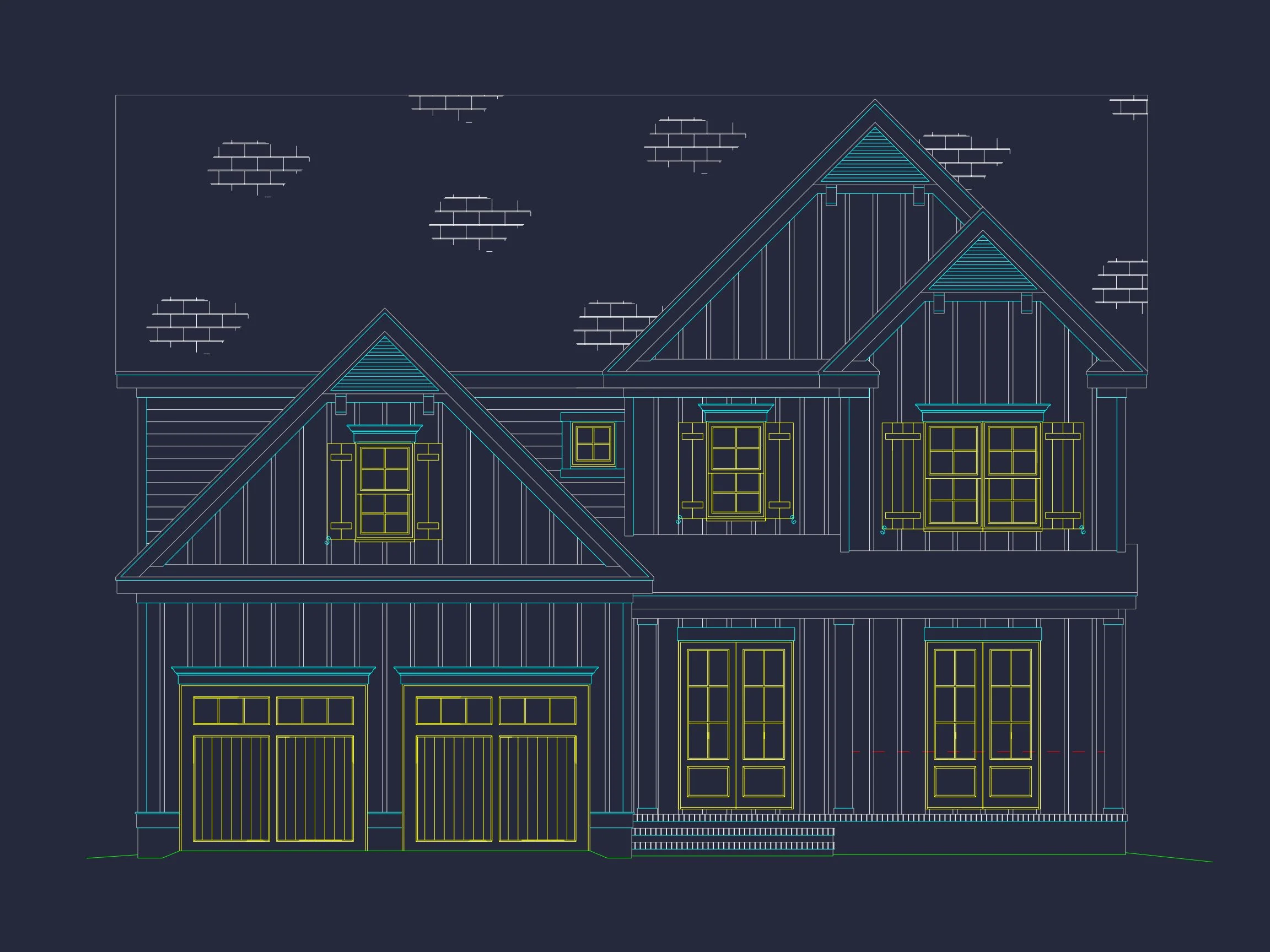 20-1484 HOUSE PLAN - 3-Bedroom House Plan with Traditional Design and CAD Blueprint 19 3-Bedroom house Plan with Traditional Design and CAD Blueprint
