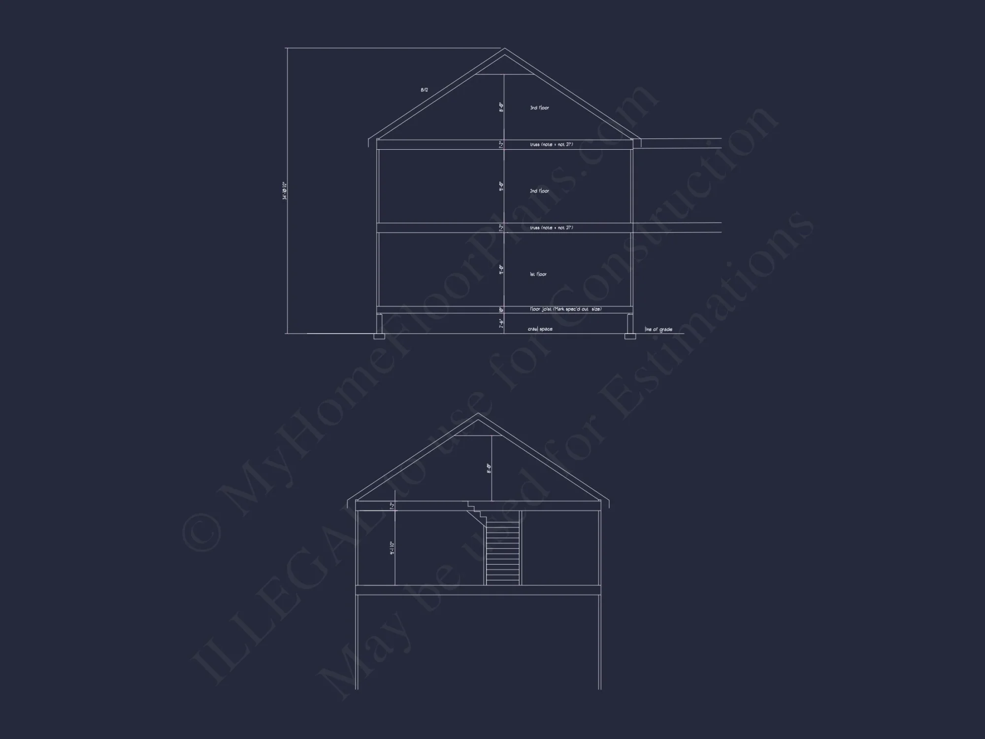 Spacious house Plan with 2 Floors, CAD Designs & Blueprint