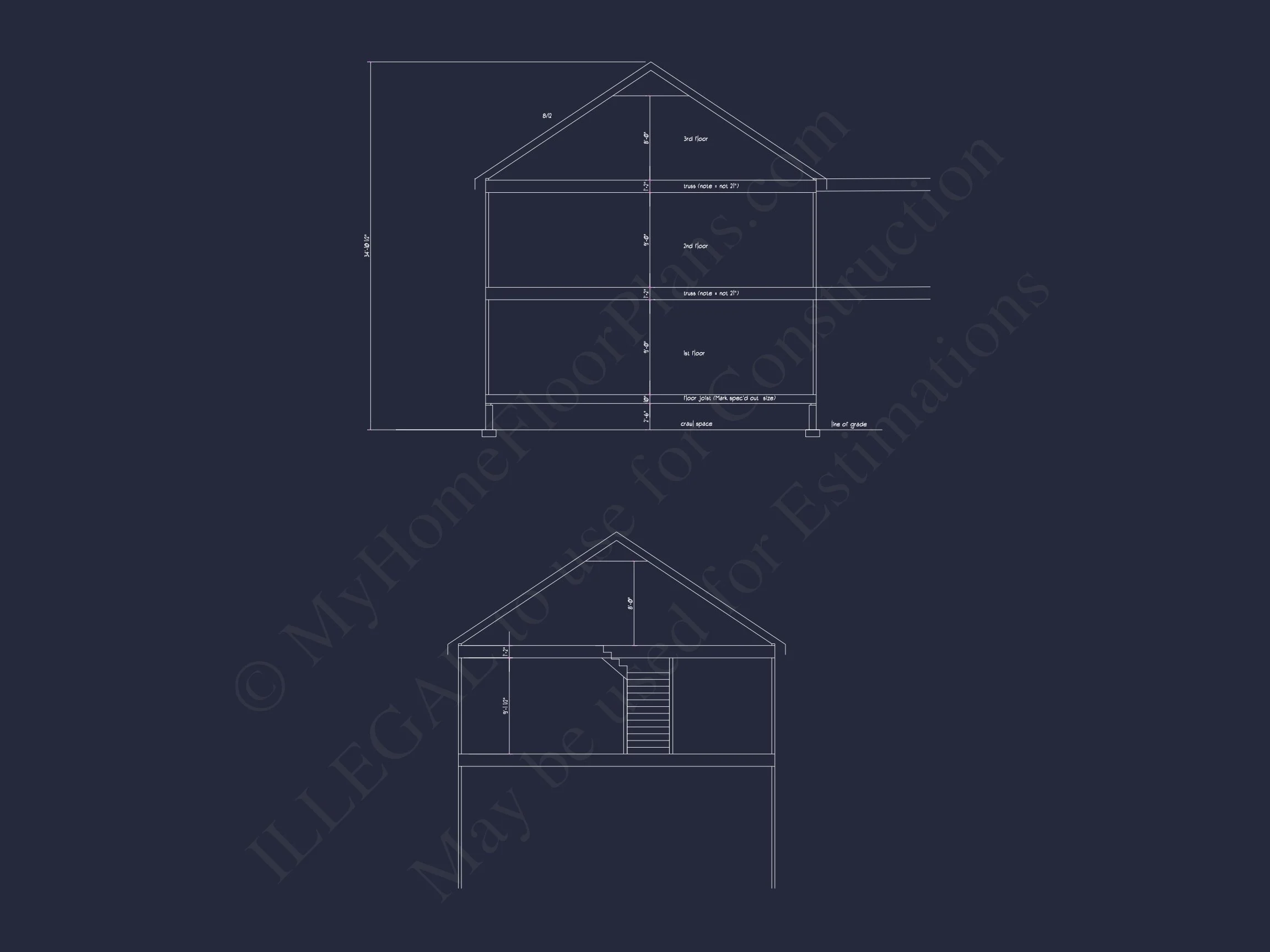 Spacious house Plan with 2 Floors, CAD Designs & Blueprint