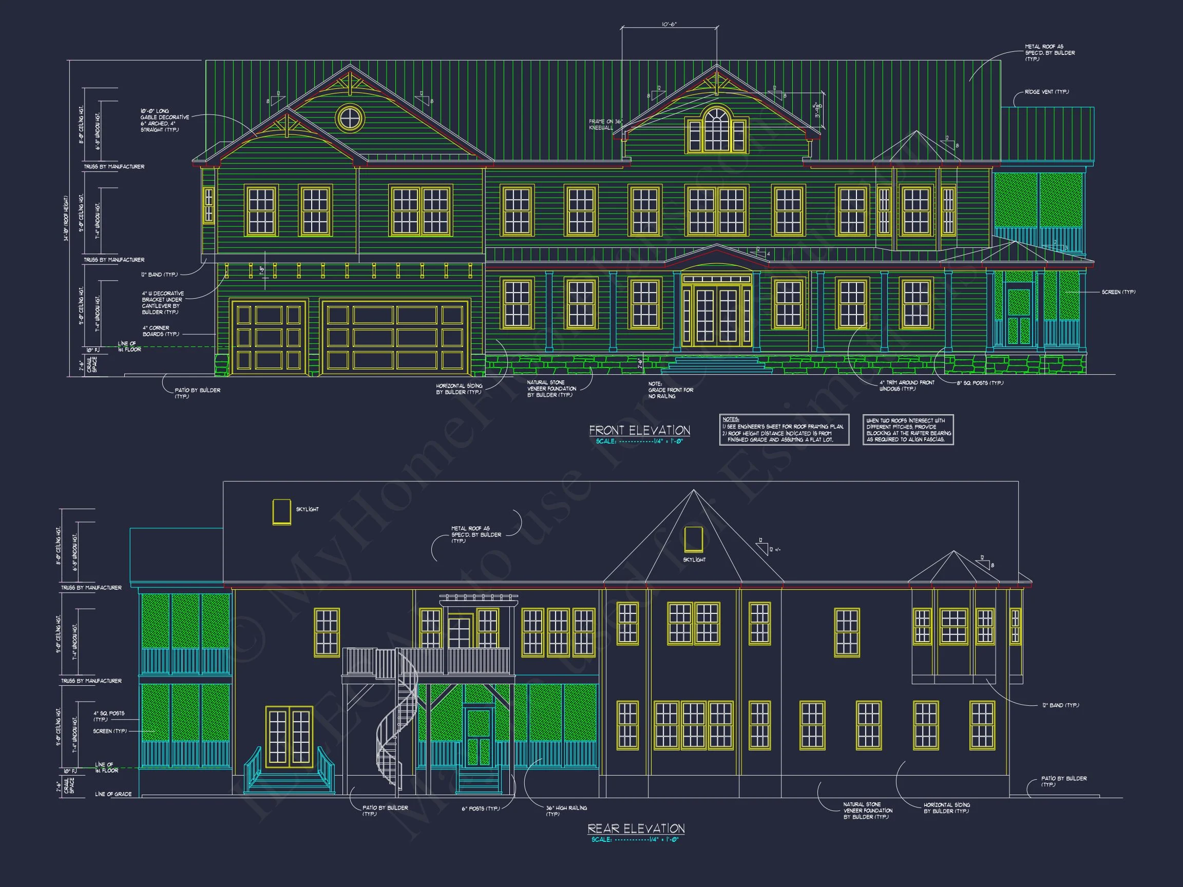 Spacious house Plan with 2 Floors, CAD Designs & Blueprint