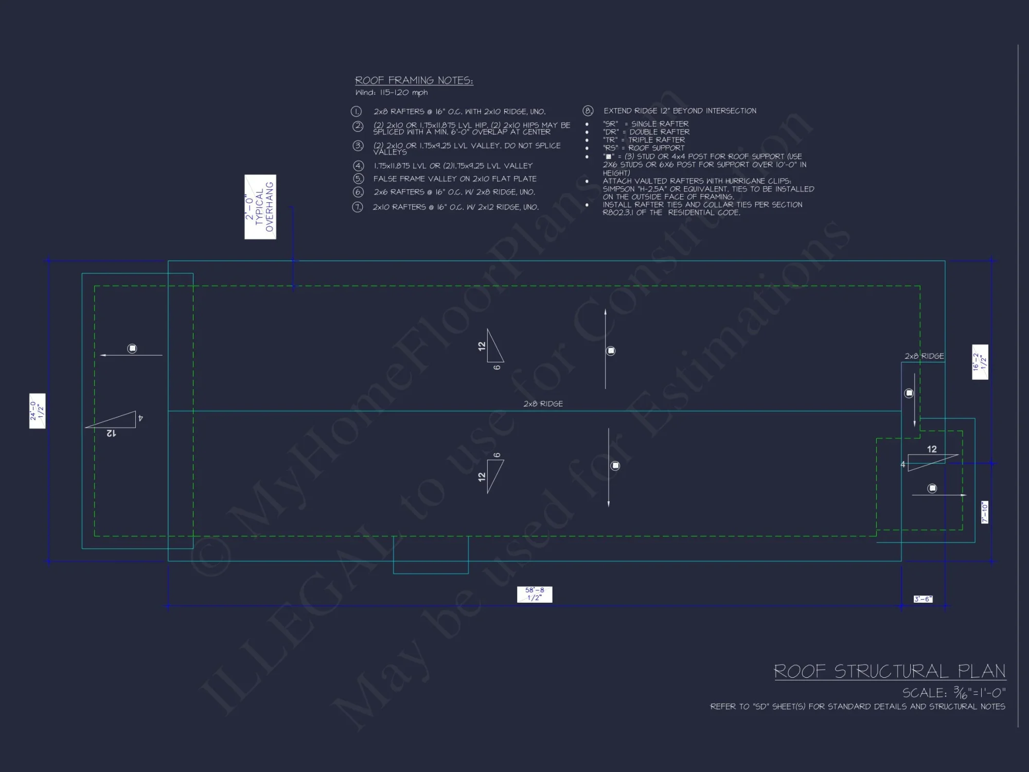Modern house Plan with 2 Story Design & CAD Blueprint