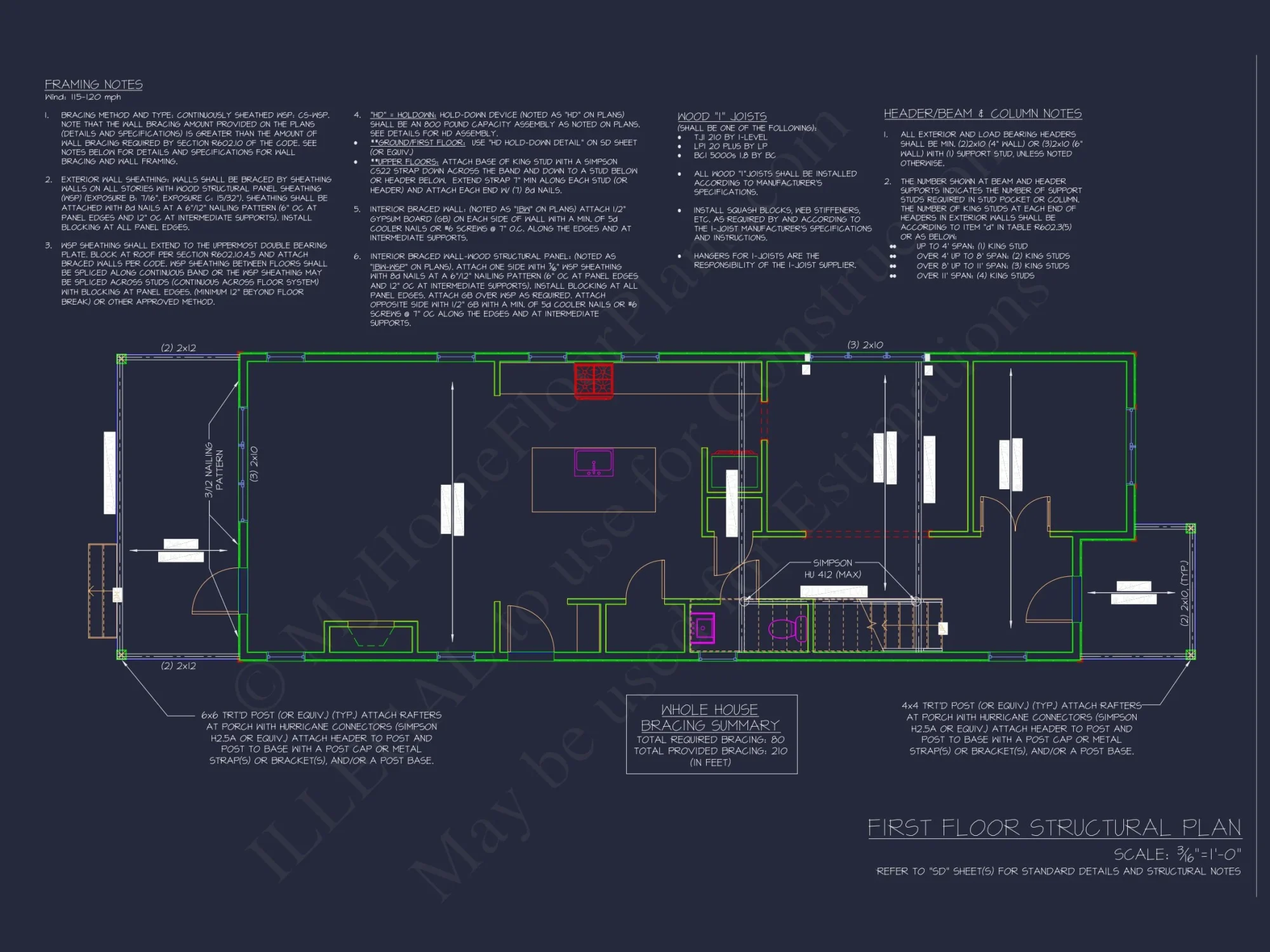 Modern house Plan with 2 Story Design & CAD Blueprint