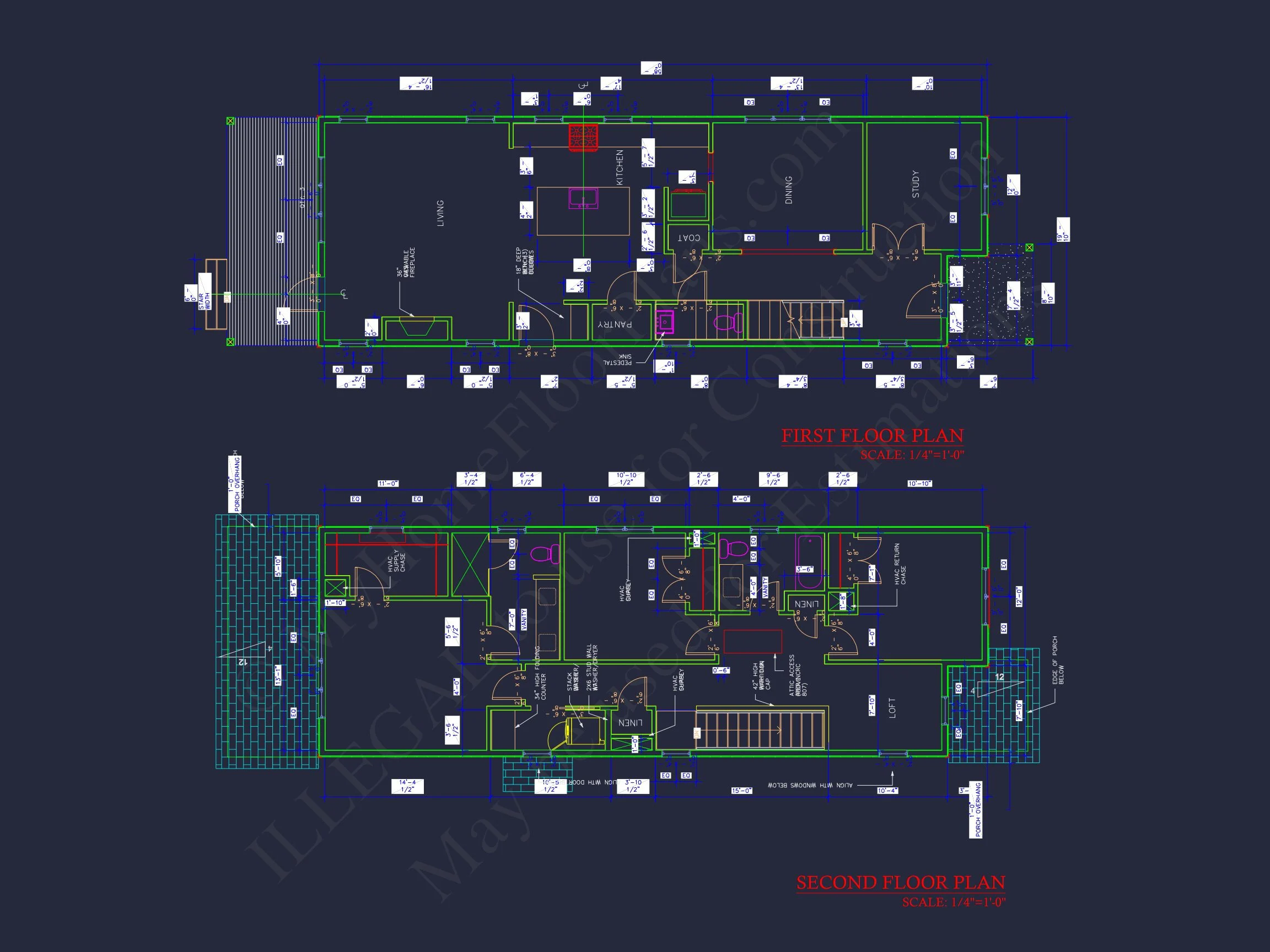 20-1386 HOUSE PLAN - Modern House Plan with 2 Story Design & CAD Blueprint 14 Modern house Plan with 2 Story Design & CAD Blueprint