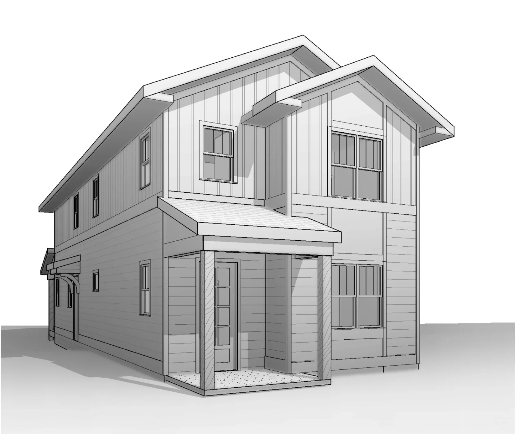 20-1386 HOUSE PLAN - Modern House Plan with 2 Story Design & CAD Blueprint 9 Modern house Plan with 2 Story Design & CAD Blueprint