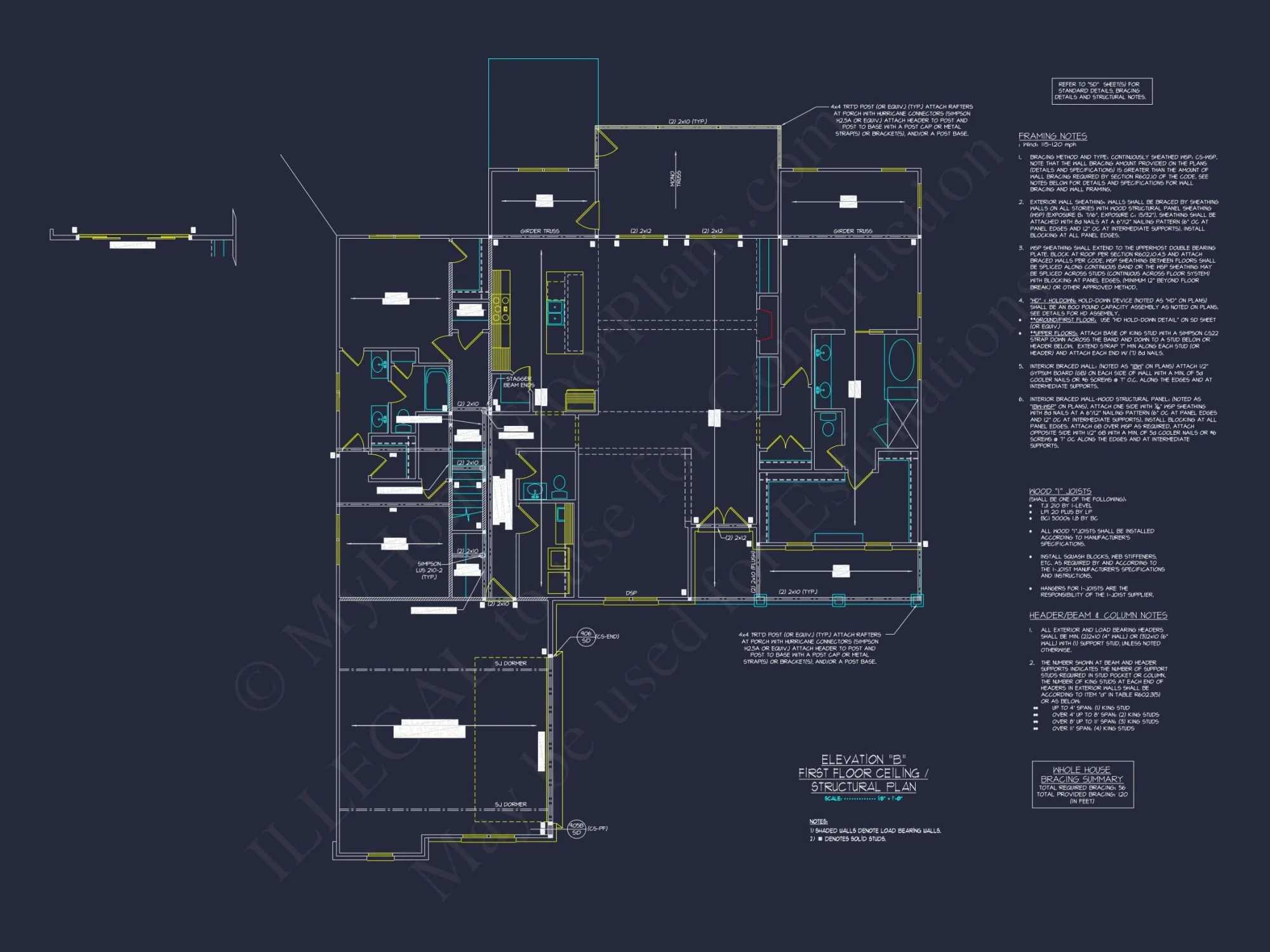 Craftsman house Floor Plan with Spacious Design & CAD Blueprint