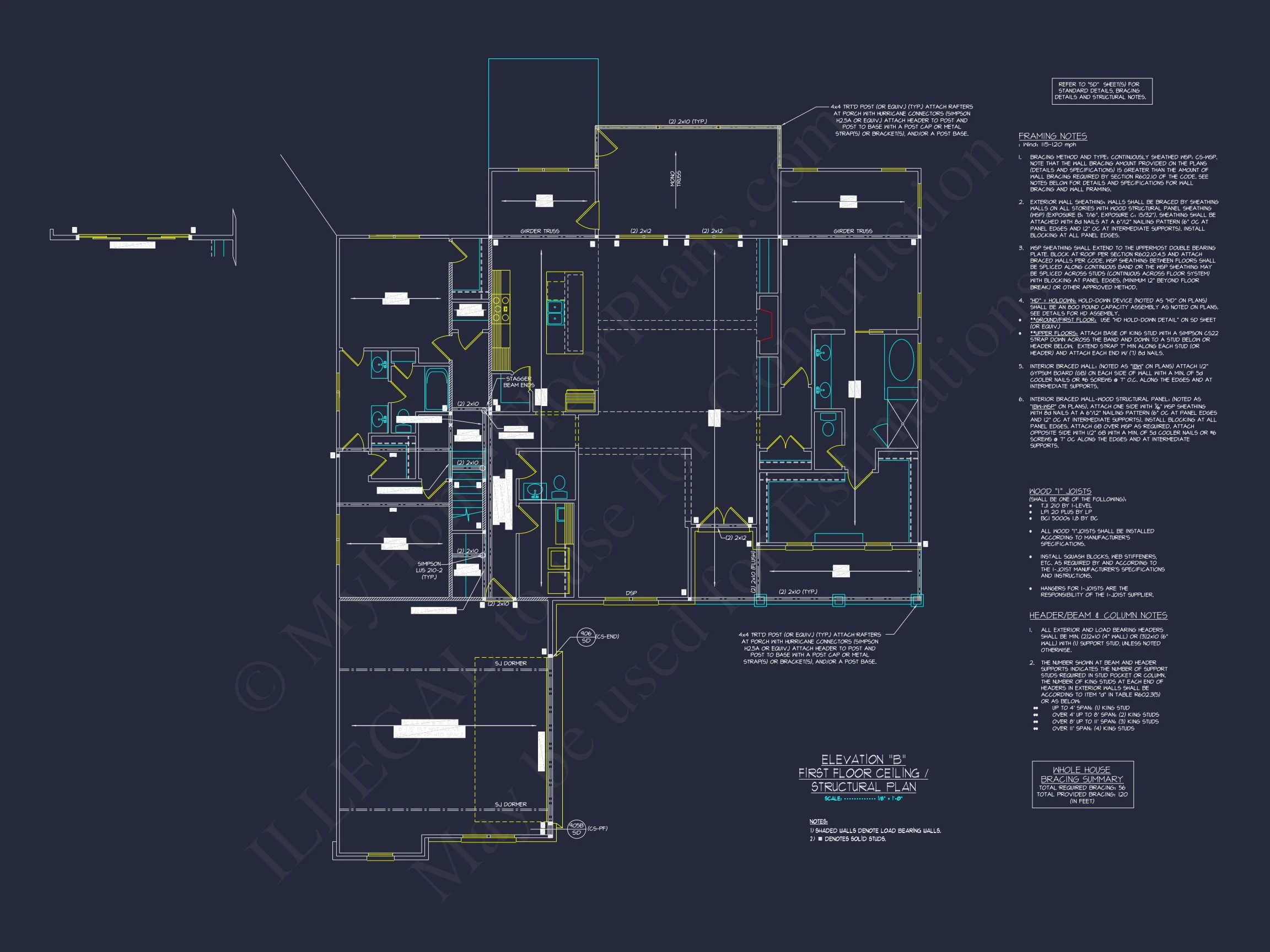 Craftsman house Floor Plan with Spacious Design & CAD Blueprint