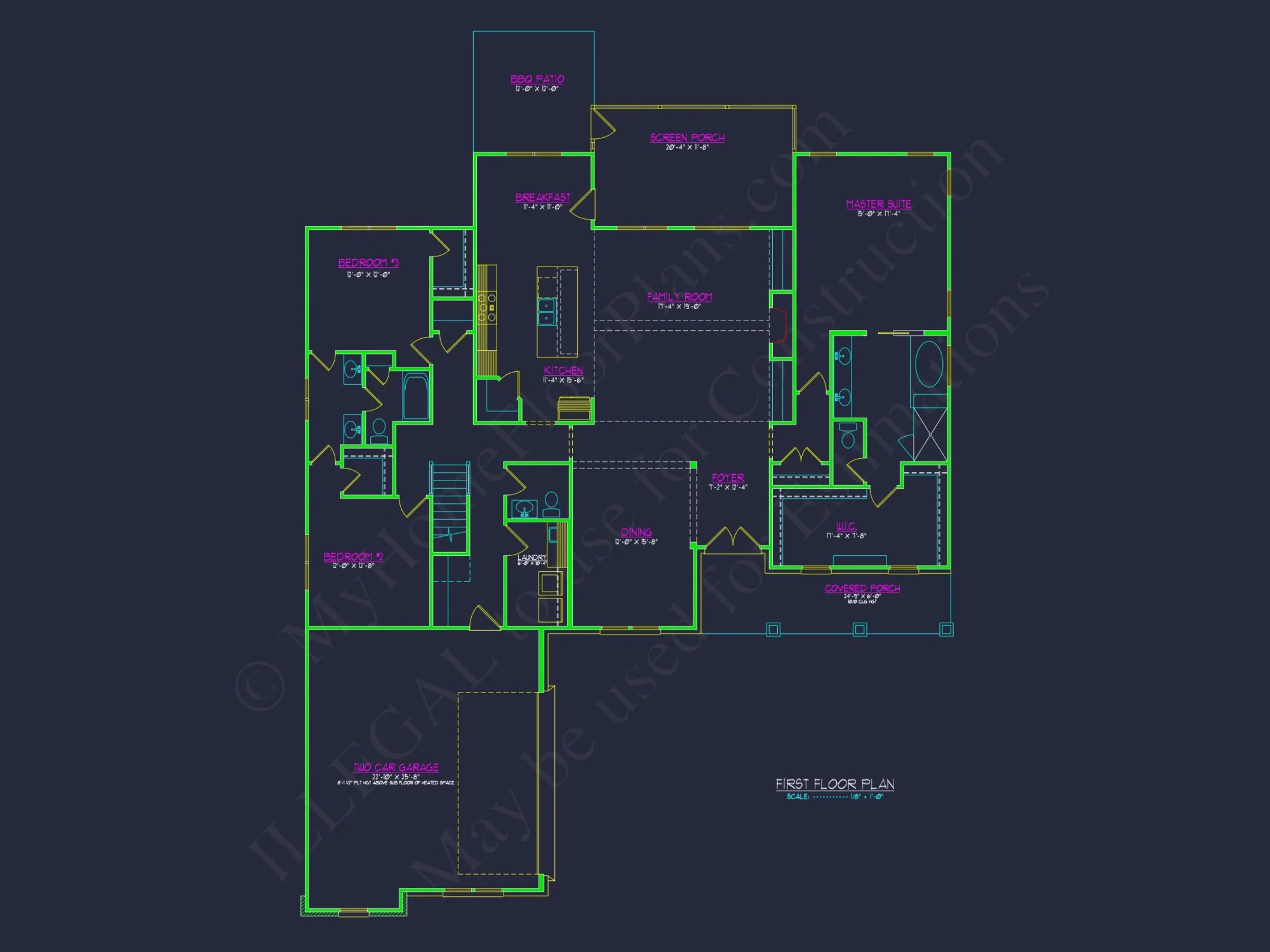 Craftsman house Floor Plan with Spacious Design & CAD Blueprint