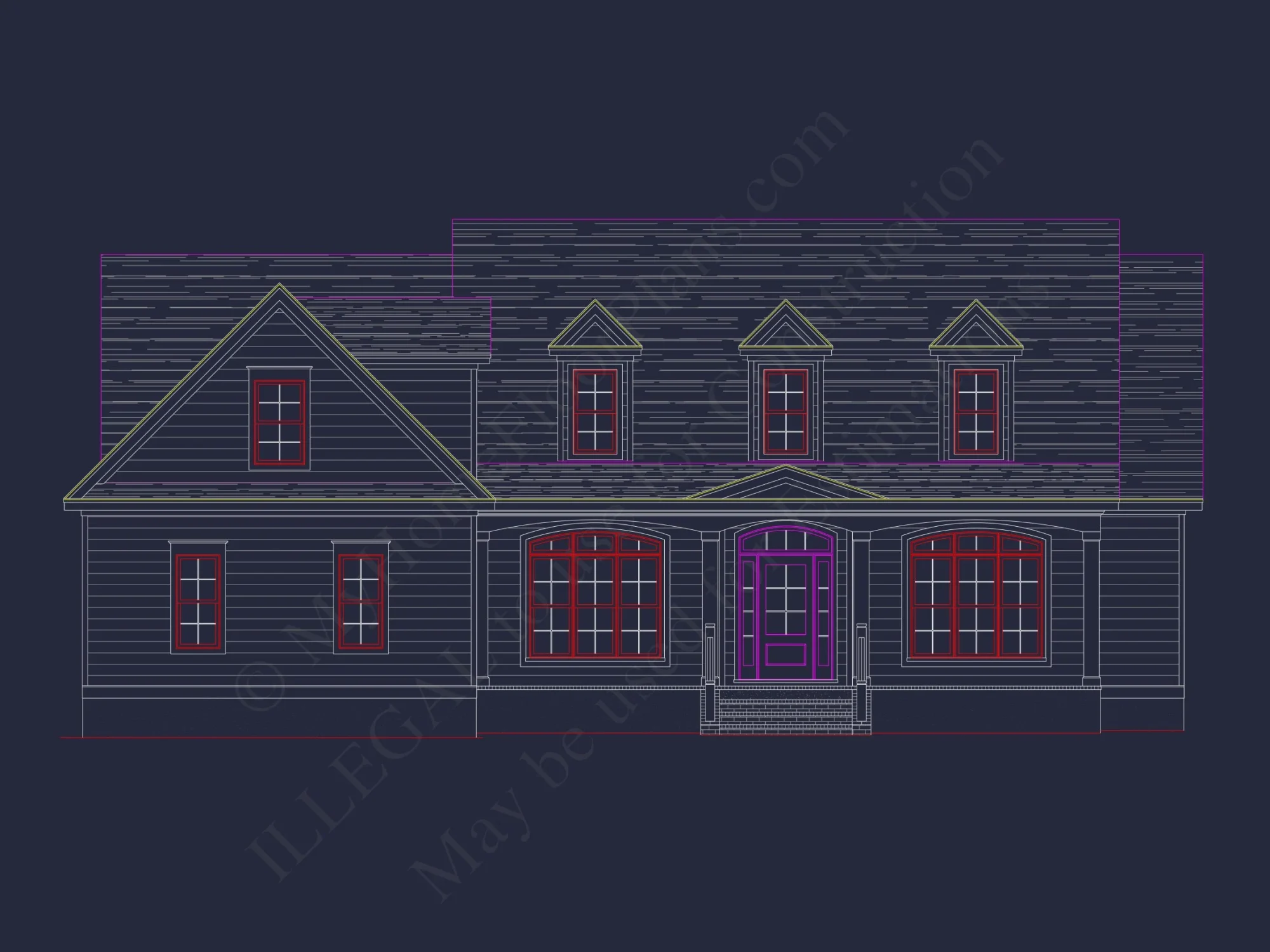 Spacious house Plan with Modern Design and CAD Blueprint Features