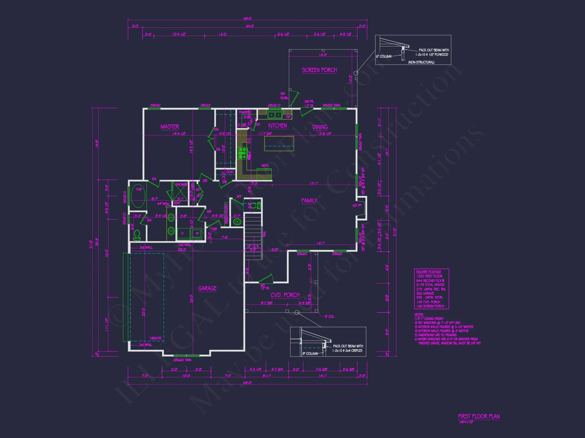 Modern house Plan with 4 Bedrooms, CAD Floor Designs & Features