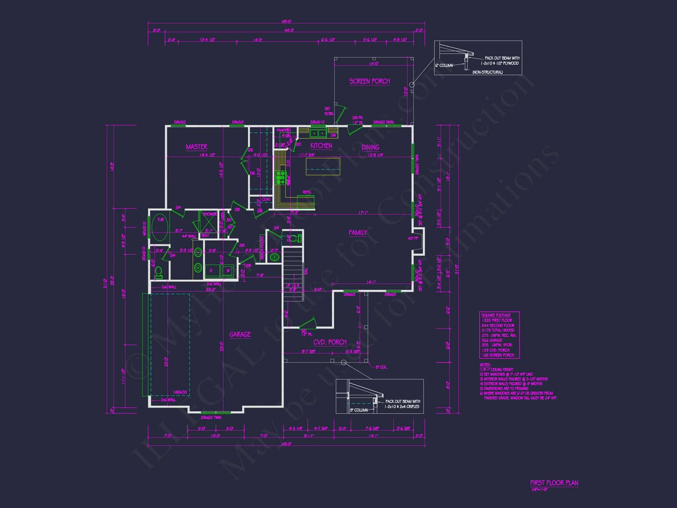 Modern house Plan with 4 Bedrooms, CAD Floor Designs & Features