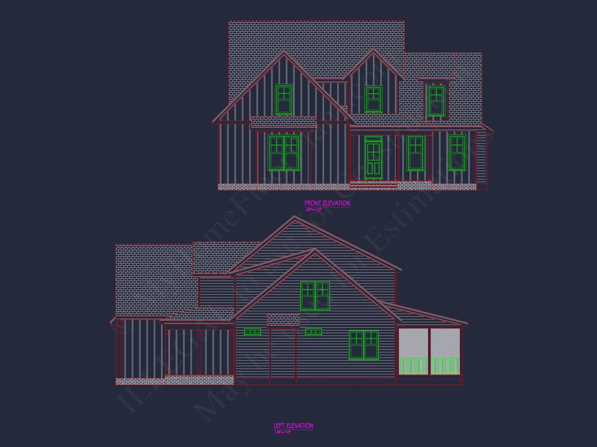 Modern house Plan with 4 Bedrooms, CAD Floor Designs & Features