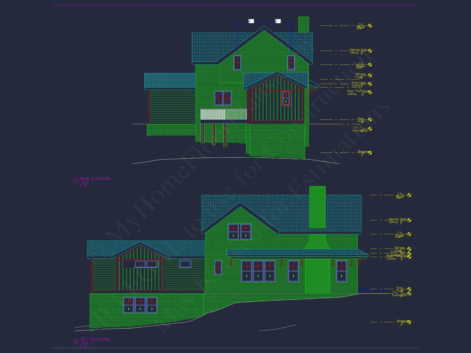 Charming 2-Story house Plan with CAD Blueprint and Open Design