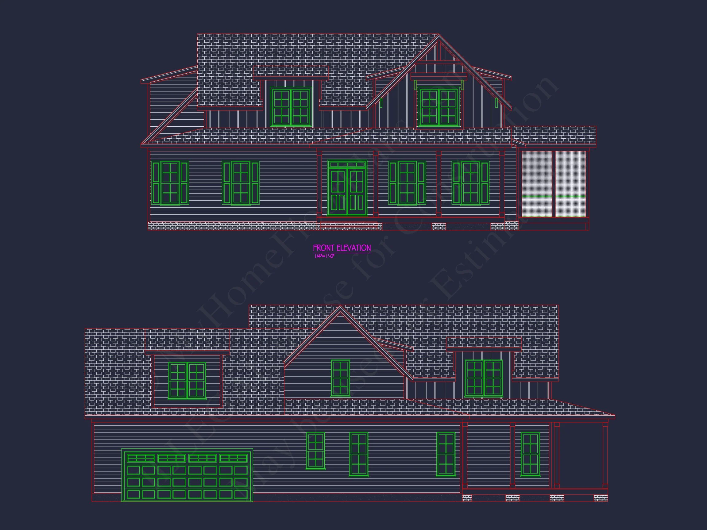 20-1341 HOUSE PLAN - Craftsman House Floor Plan | 2-Story Blueprint with 3 Beds 2 2-Story Blueprint with 3 Beds