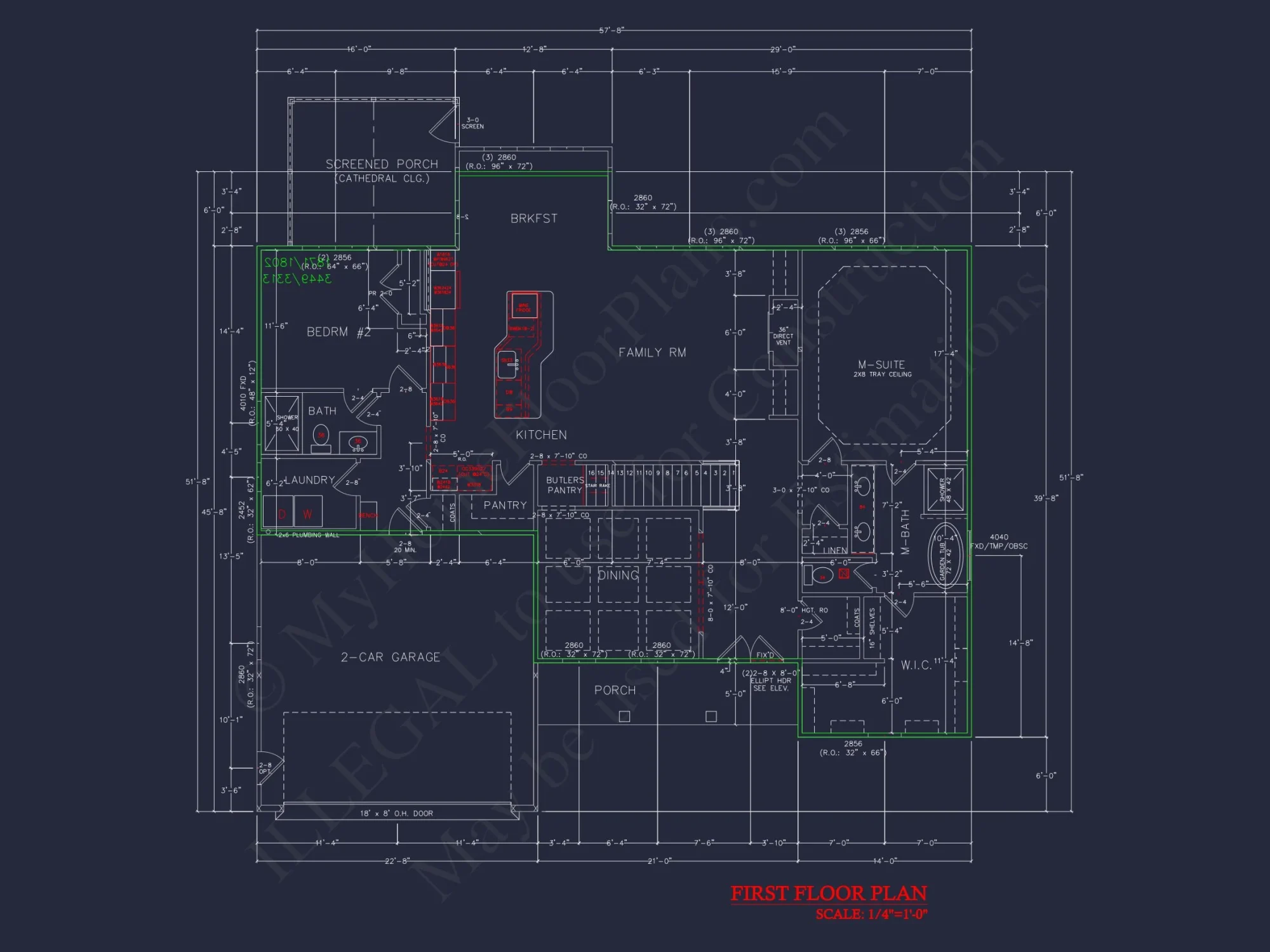 4-Bedroom house CAD Plan with 2-Car Garage and Loft