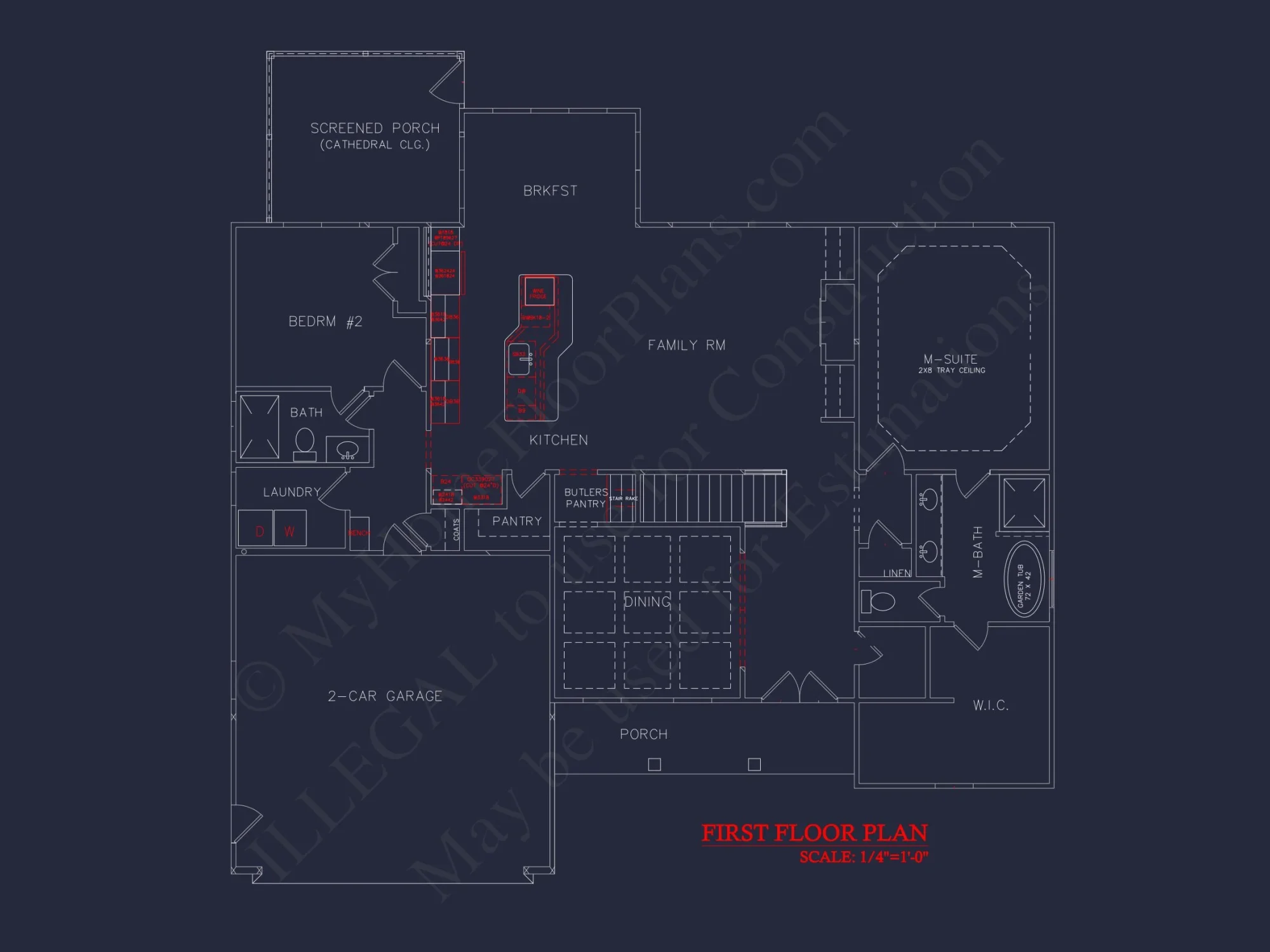 4-Bedroom house CAD Plan with 2-Car Garage and Loft