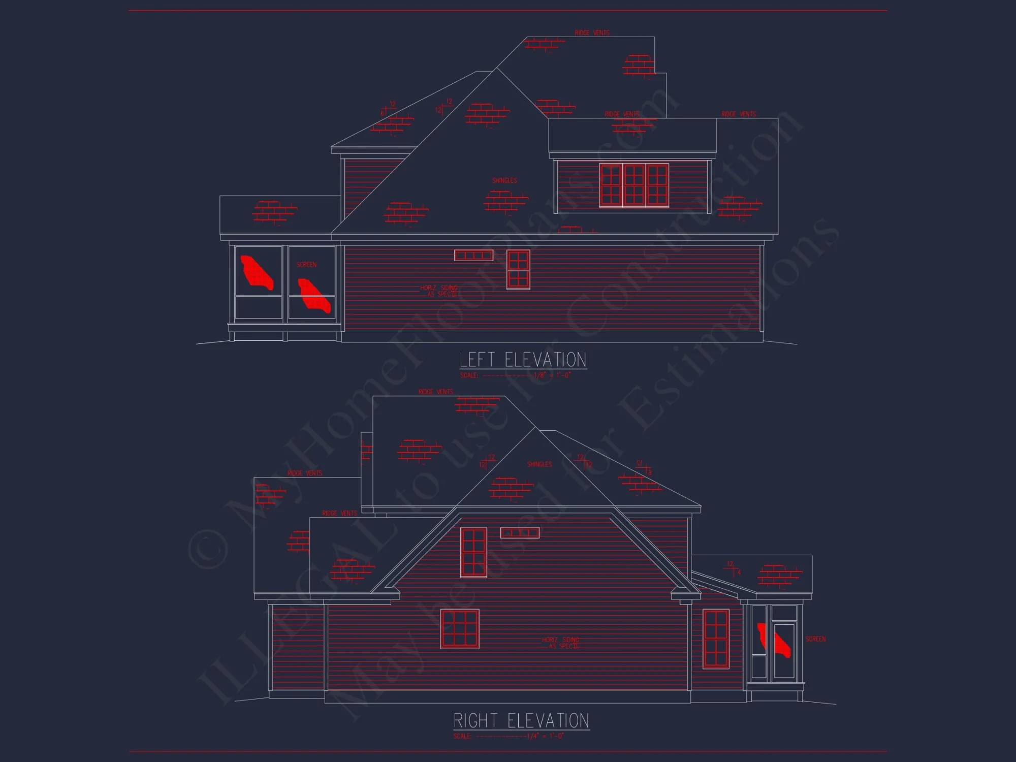 4-Bedroom house CAD Plan with 2-Car Garage and Loft
