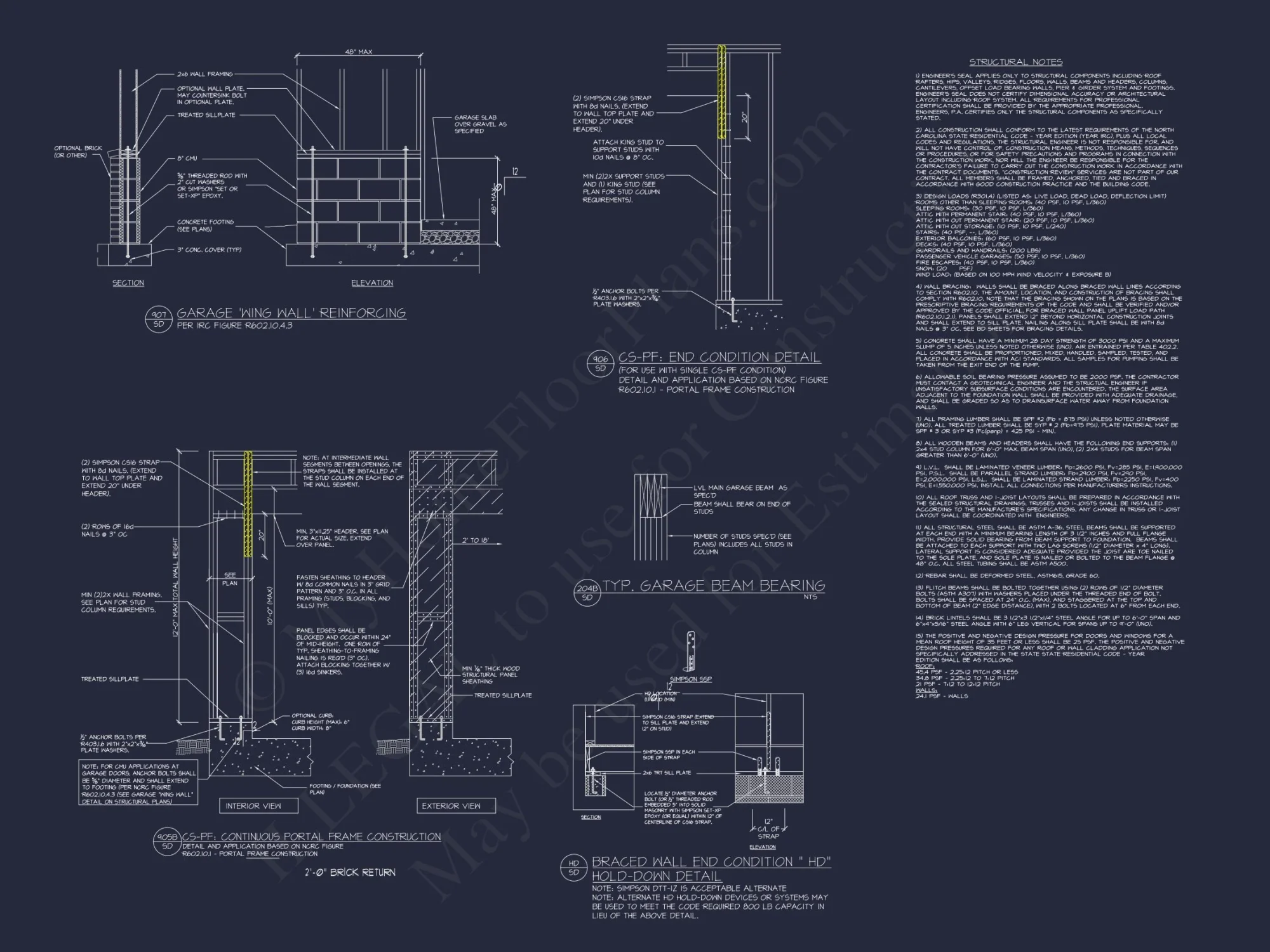 Craftsman house Floor Plan - 4 Bedrooms, 3.5 Baths, Blueprint CAD Design