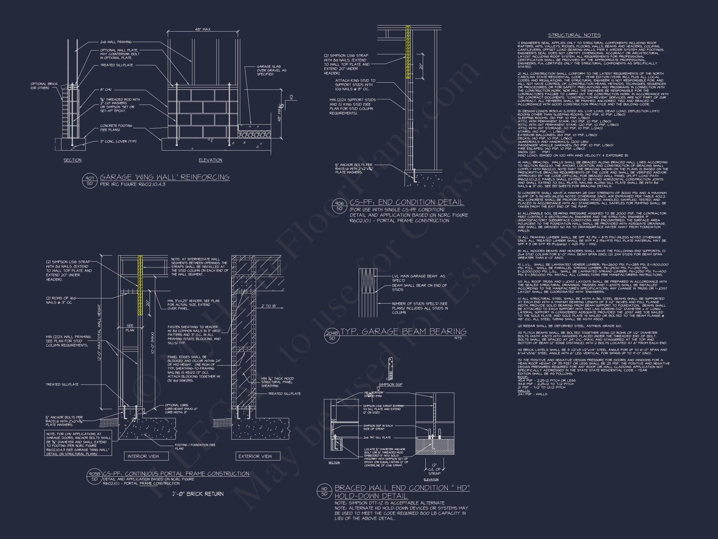 Craftsman house Floor Plan - 4 Bedrooms, 3.5 Baths, Blueprint CAD Design