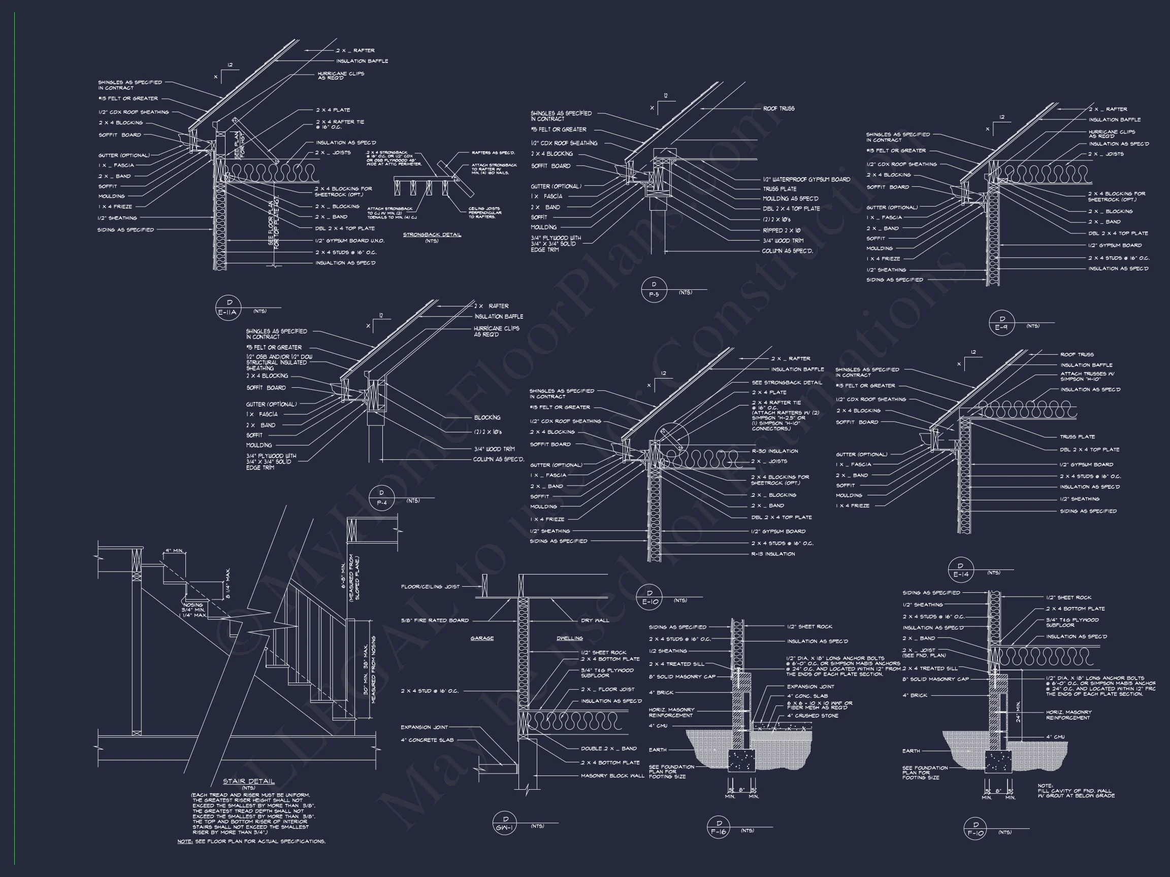 Craftsman house Floor Plan - 4 Bedrooms, 3.5 Baths, Blueprint CAD Design