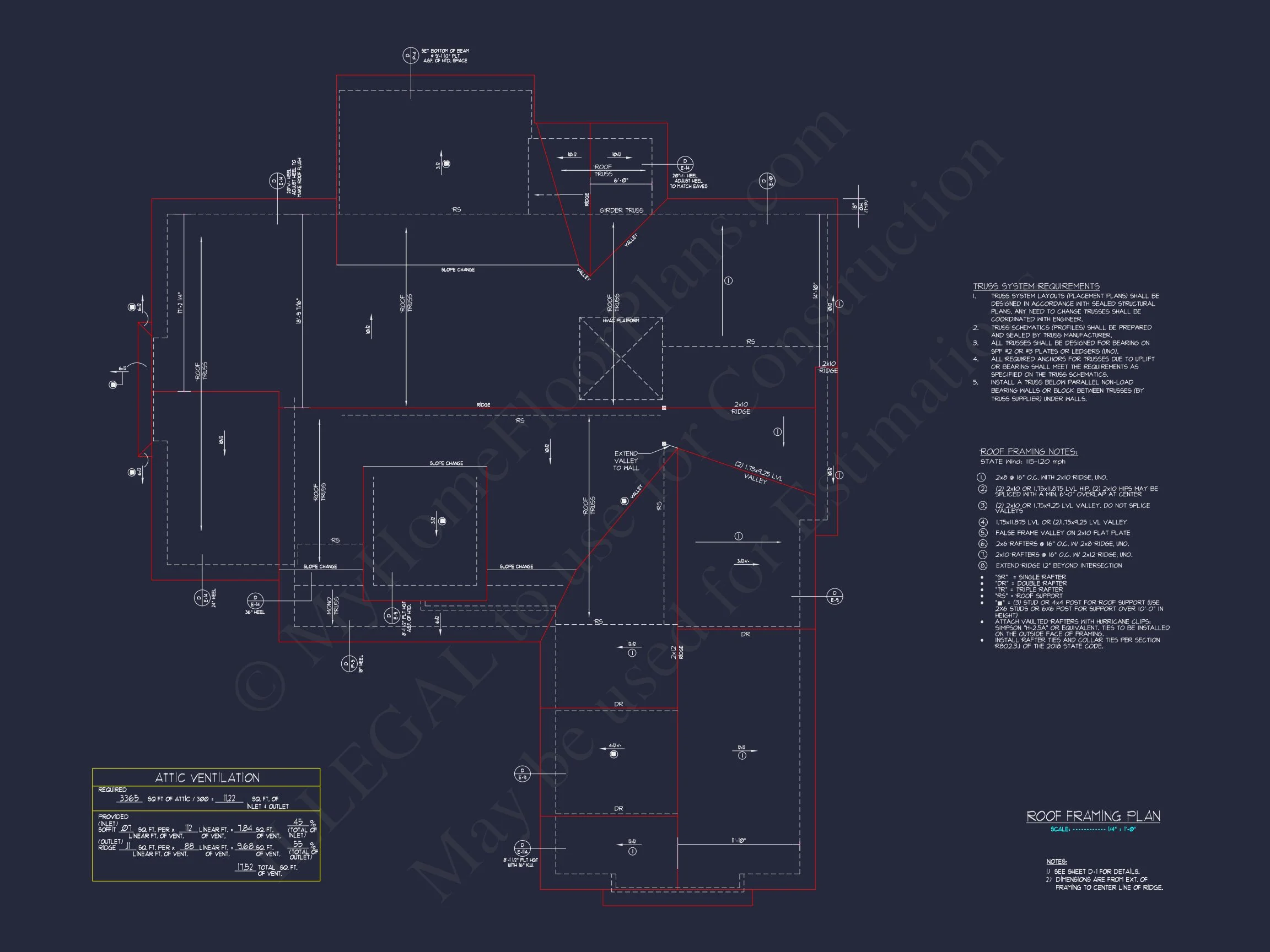 Craftsman house Floor Plan - 4 Bedrooms, 3.5 Baths, Blueprint CAD Design