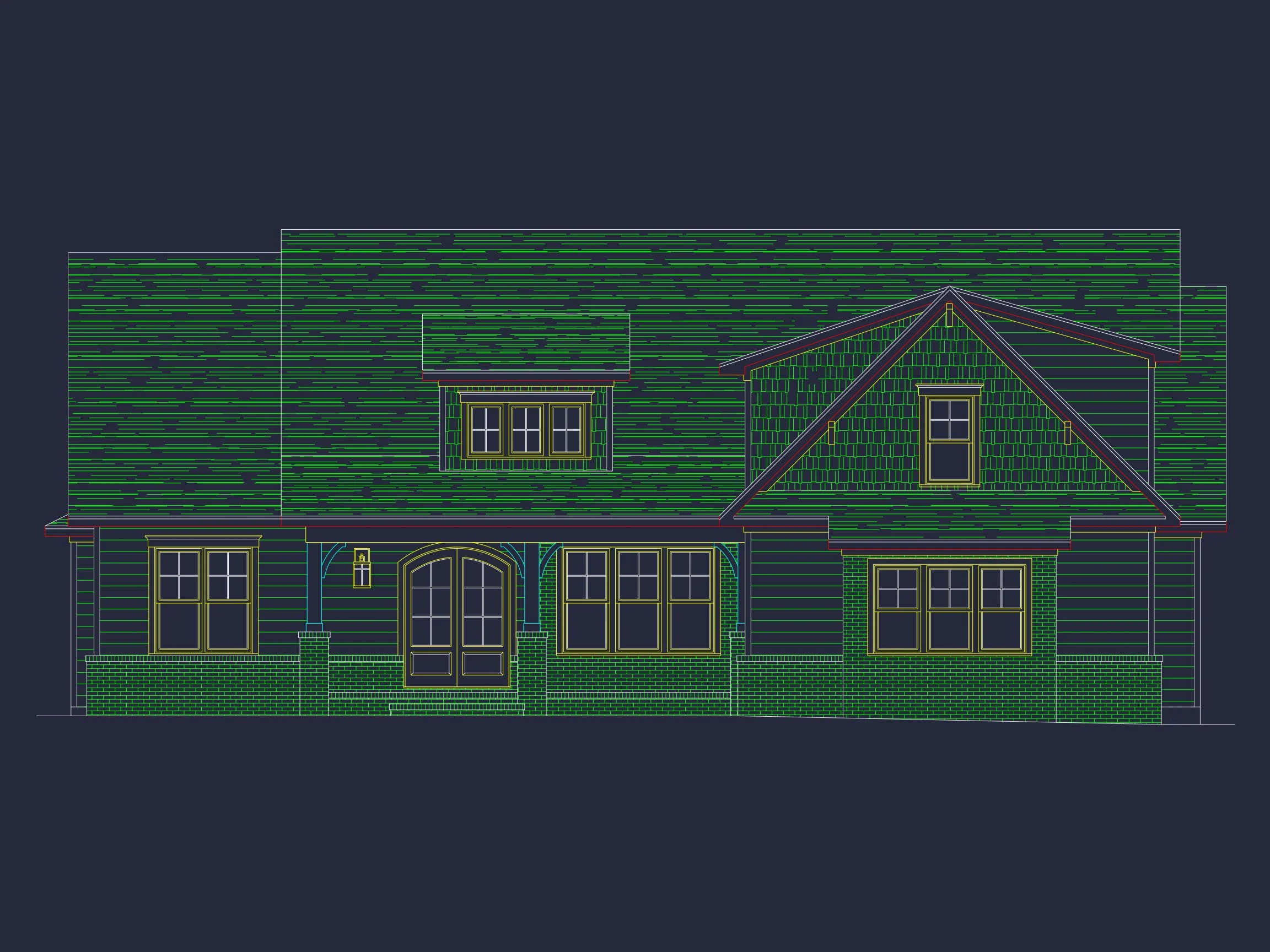 Craftsman house Floor Plan - 4 Bedrooms, 3.5 Baths, Blueprint CAD Design