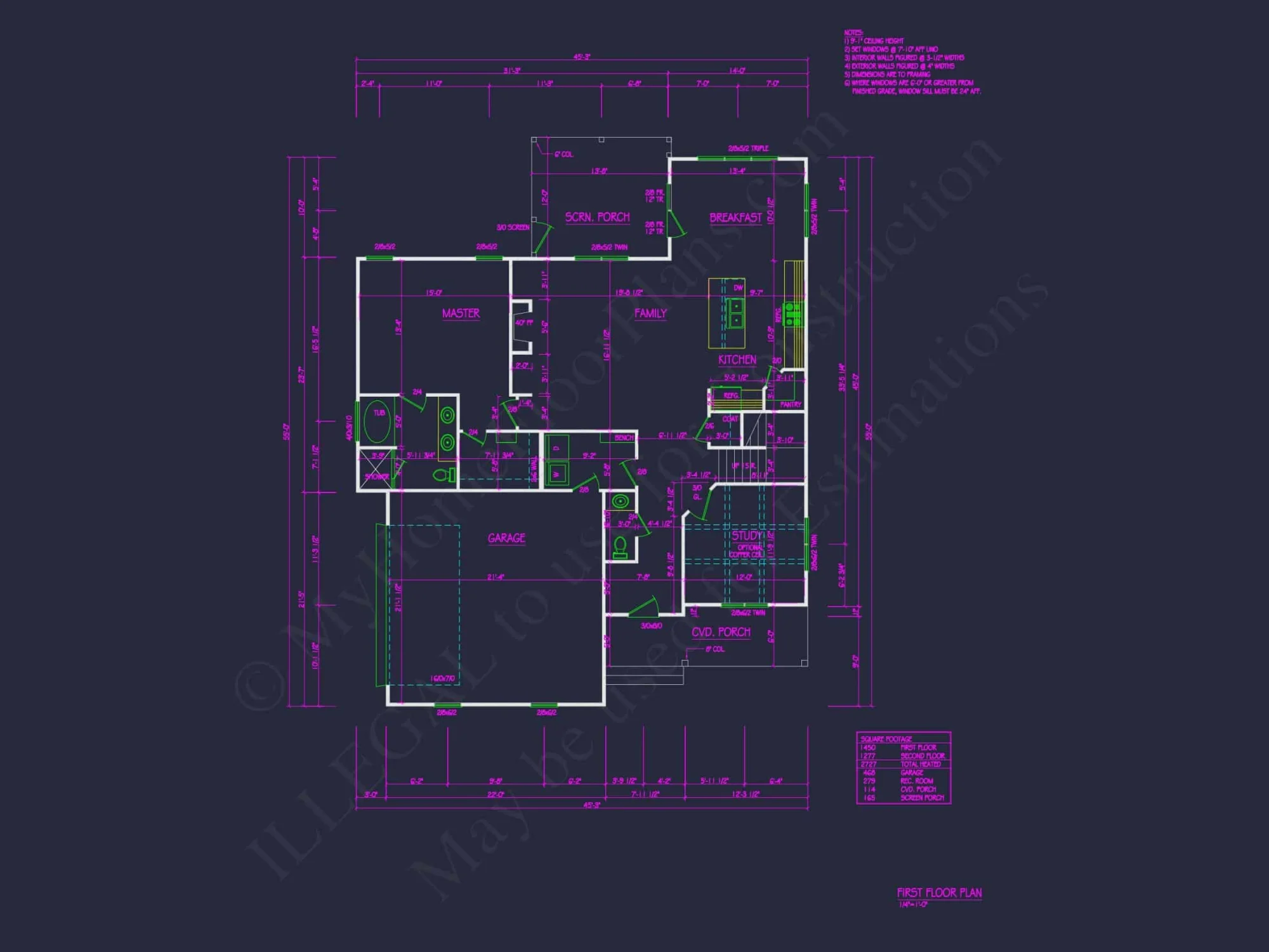 Modern Craftsman house Plan with 4 Bedrooms and 2 Floors