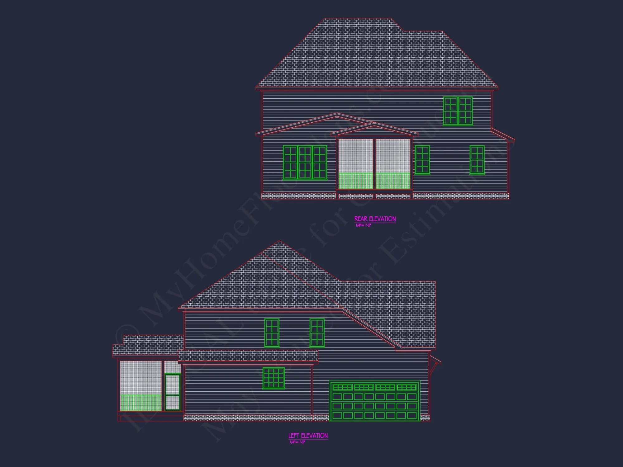 Modern Craftsman house Plan with 4 Bedrooms and 2 Floors