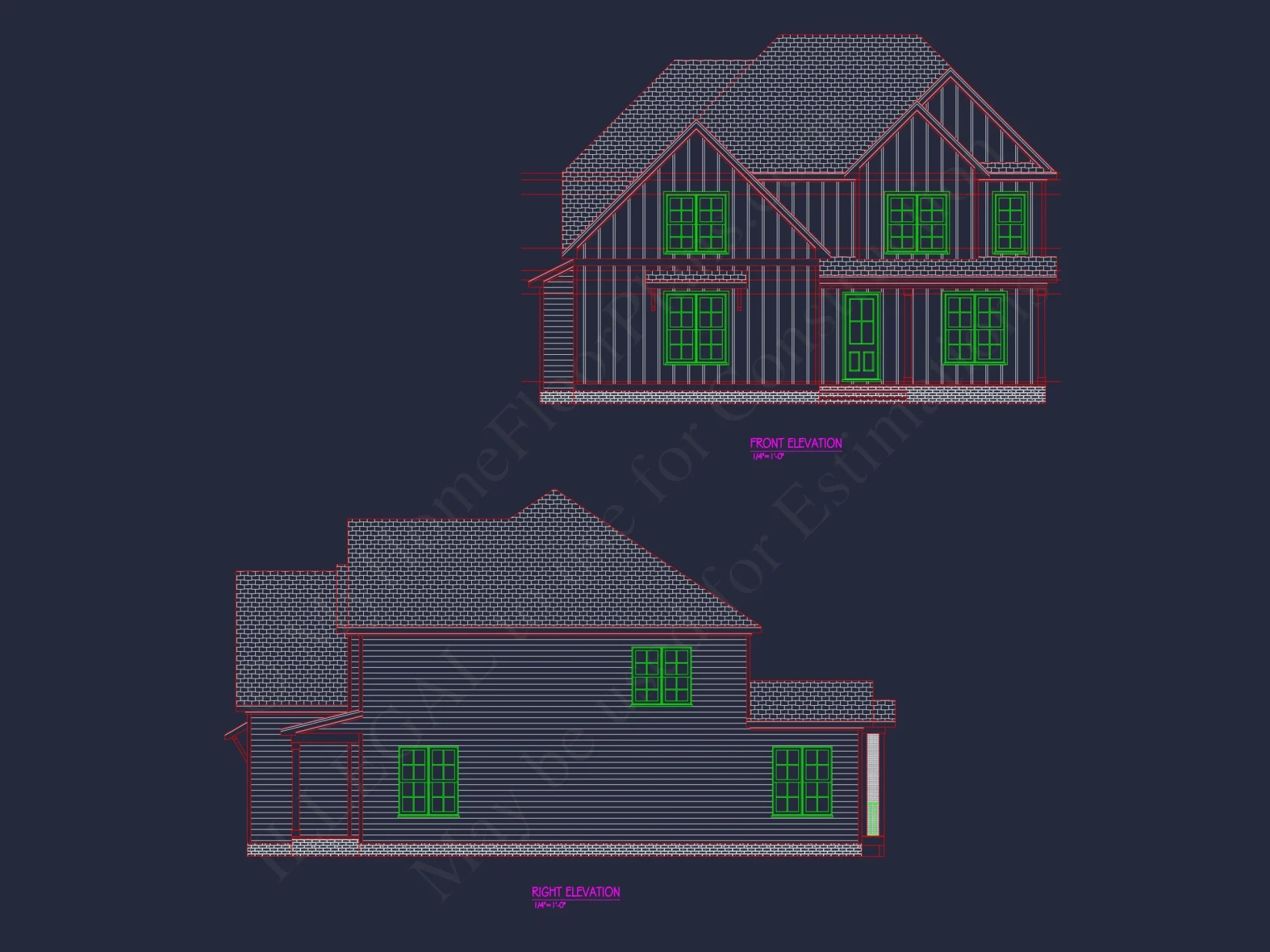 Modern Craftsman house Plan with 4 Bedrooms and 2 Floors