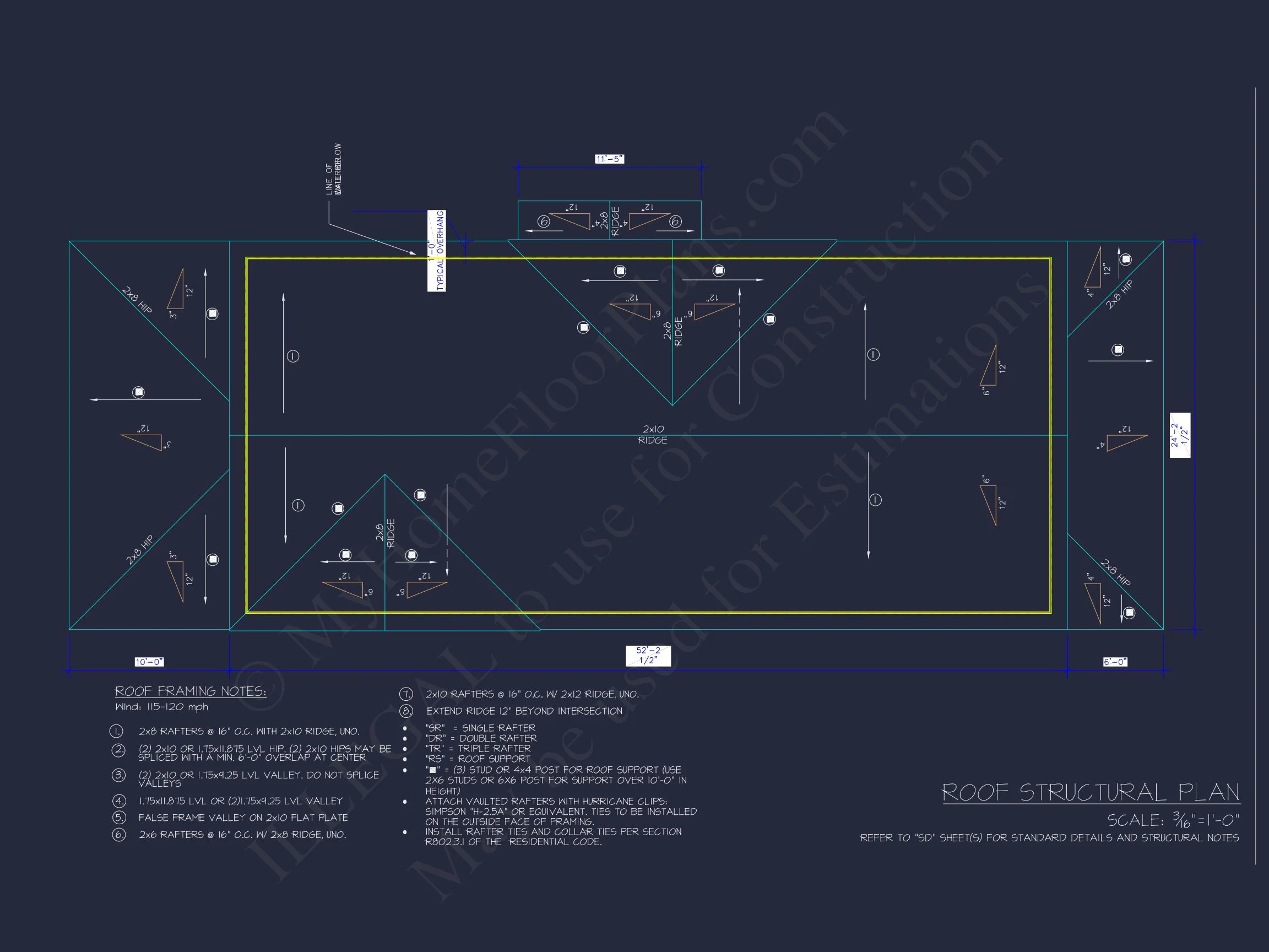 Craftsman house Plan with 2-Story Floor Blueprint Design