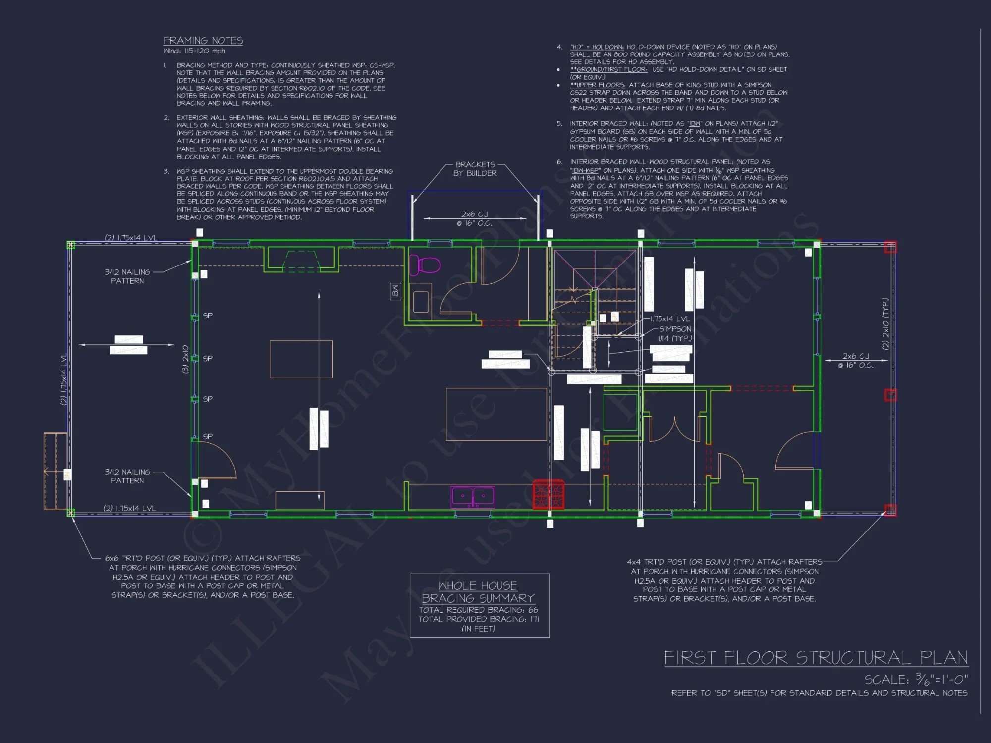 Craftsman house Plan with 2-Story Floor Blueprint Design