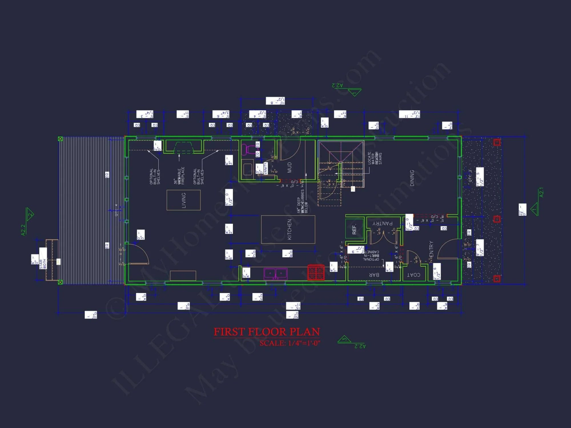 Craftsman house Plan with 2-Story Floor Blueprint Design