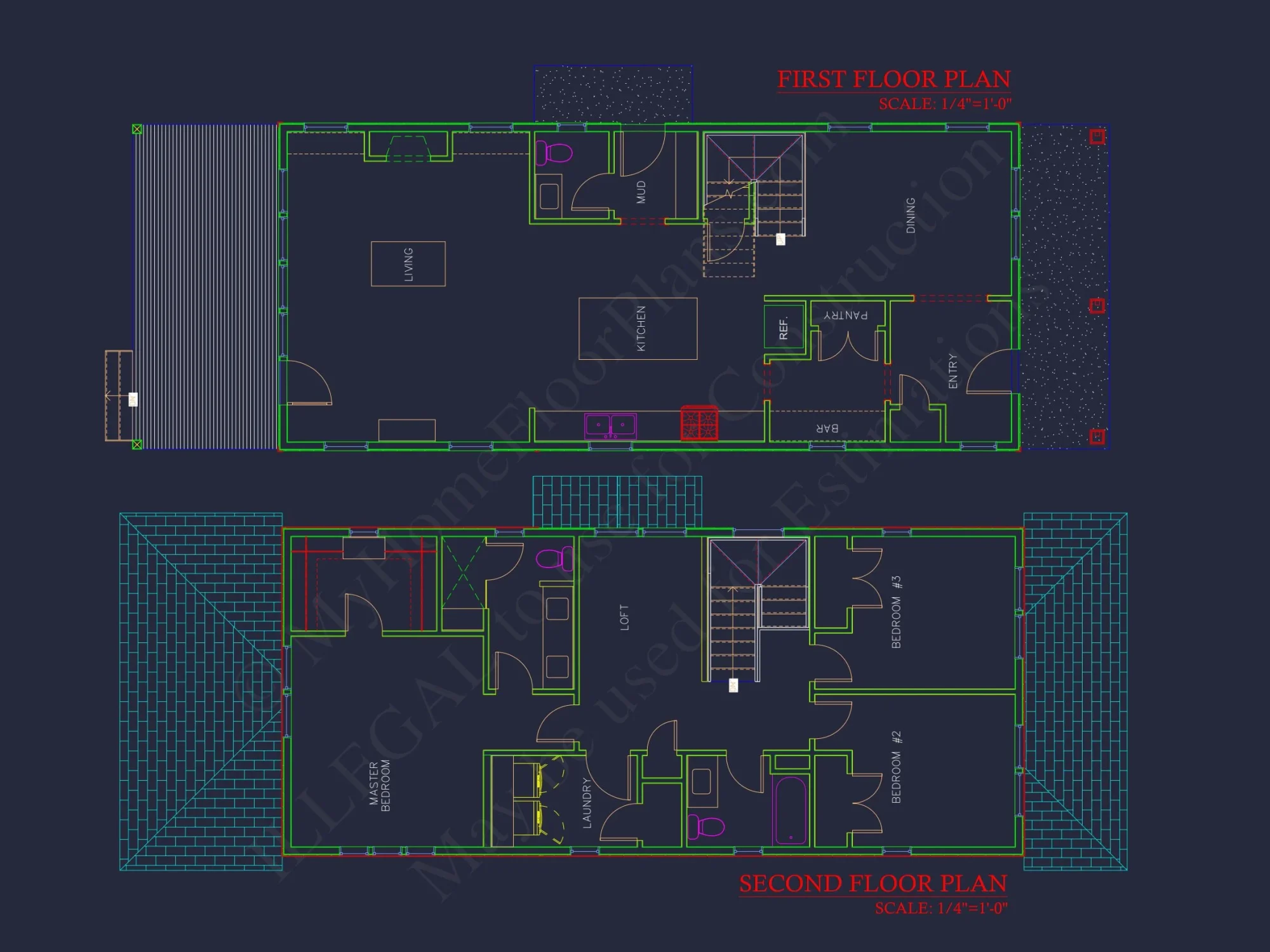 Craftsman house Plan with 2-Story Floor Blueprint Design