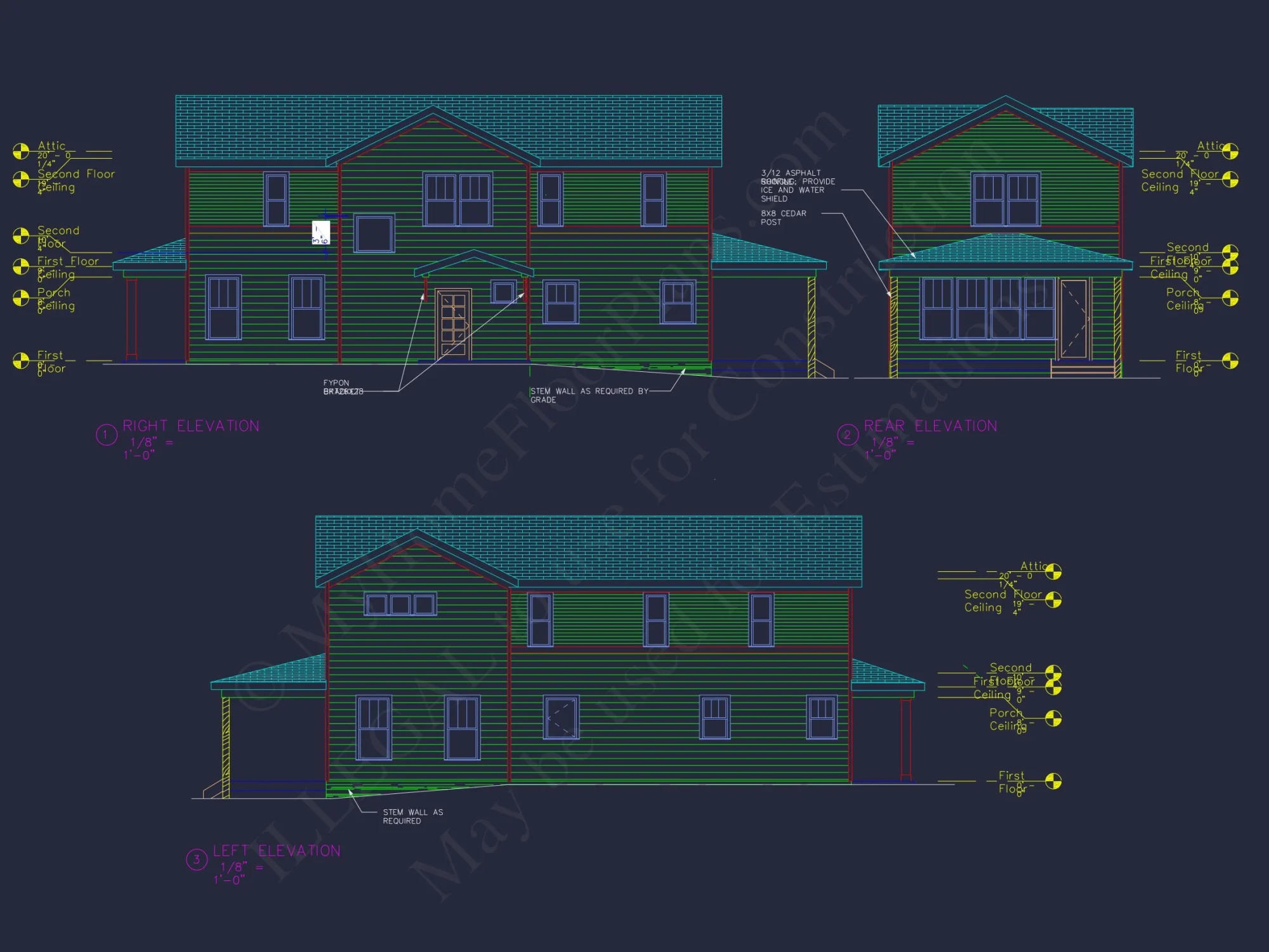 Craftsman house Plan with 2-Story Floor Blueprint Design