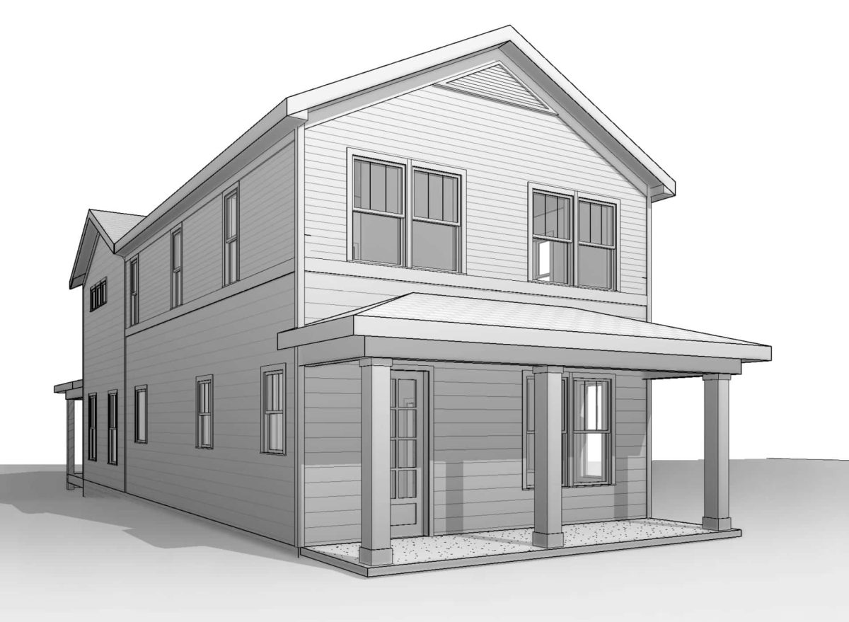 Craftsman house Plan with 2-Story Floor Blueprint Design