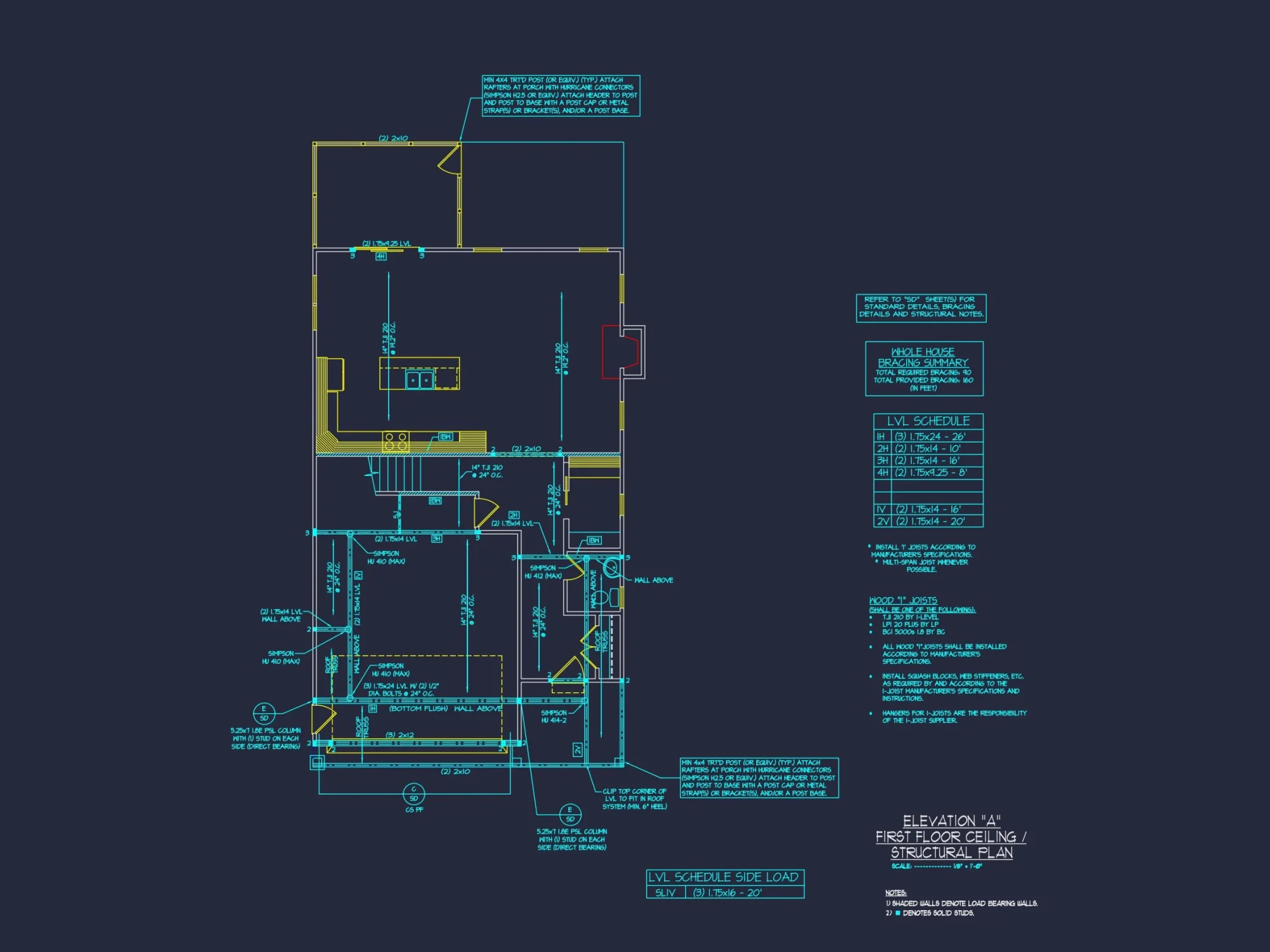 Modern Craftsman house Plan with 2 Floors & Detailed CAD Designs