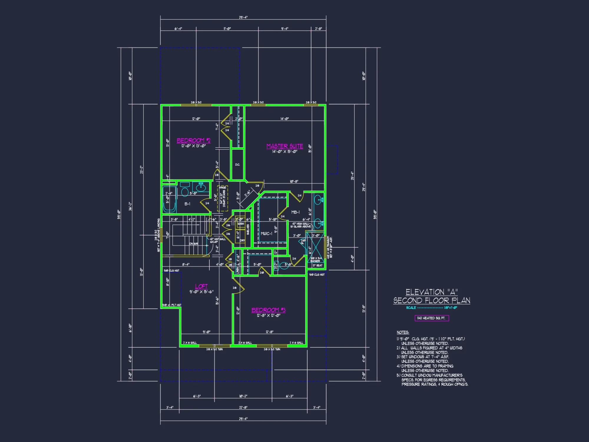 Modern Craftsman house Plan with 2 Floors & Detailed CAD Designs