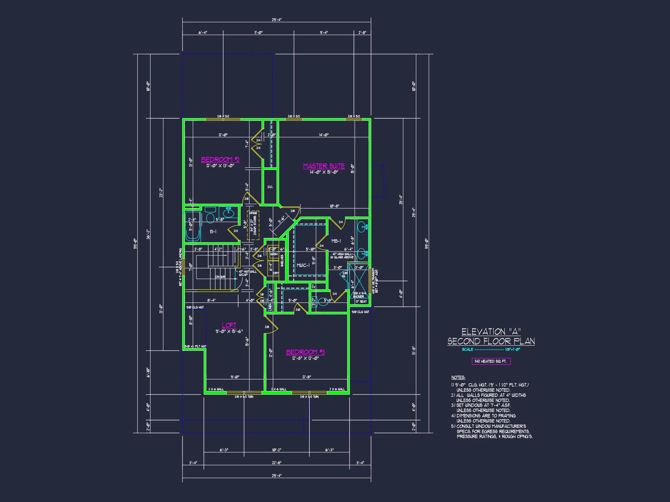 Modern Craftsman house Plan with 2 Floors & Detailed CAD Designs