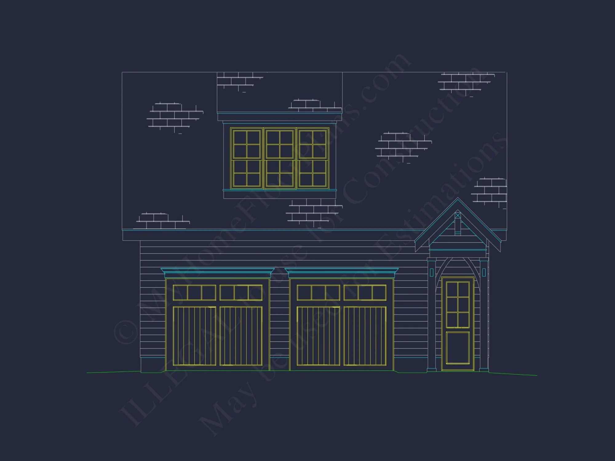 house Plan with CAD Designs: 2-Story Floor Plan and Blueprint