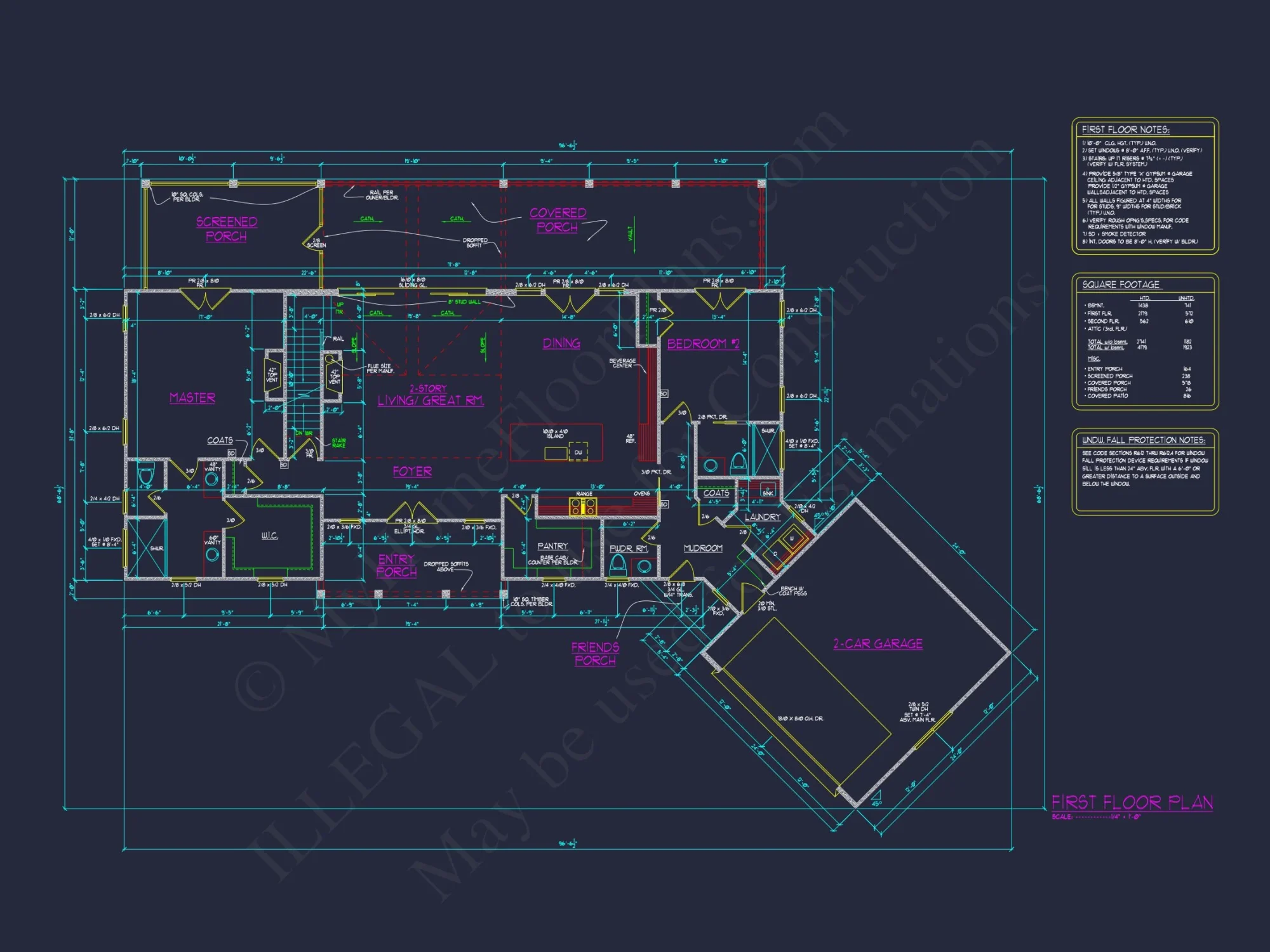 house Plan with CAD Designs: 2-Story Floor Plan and Blueprint