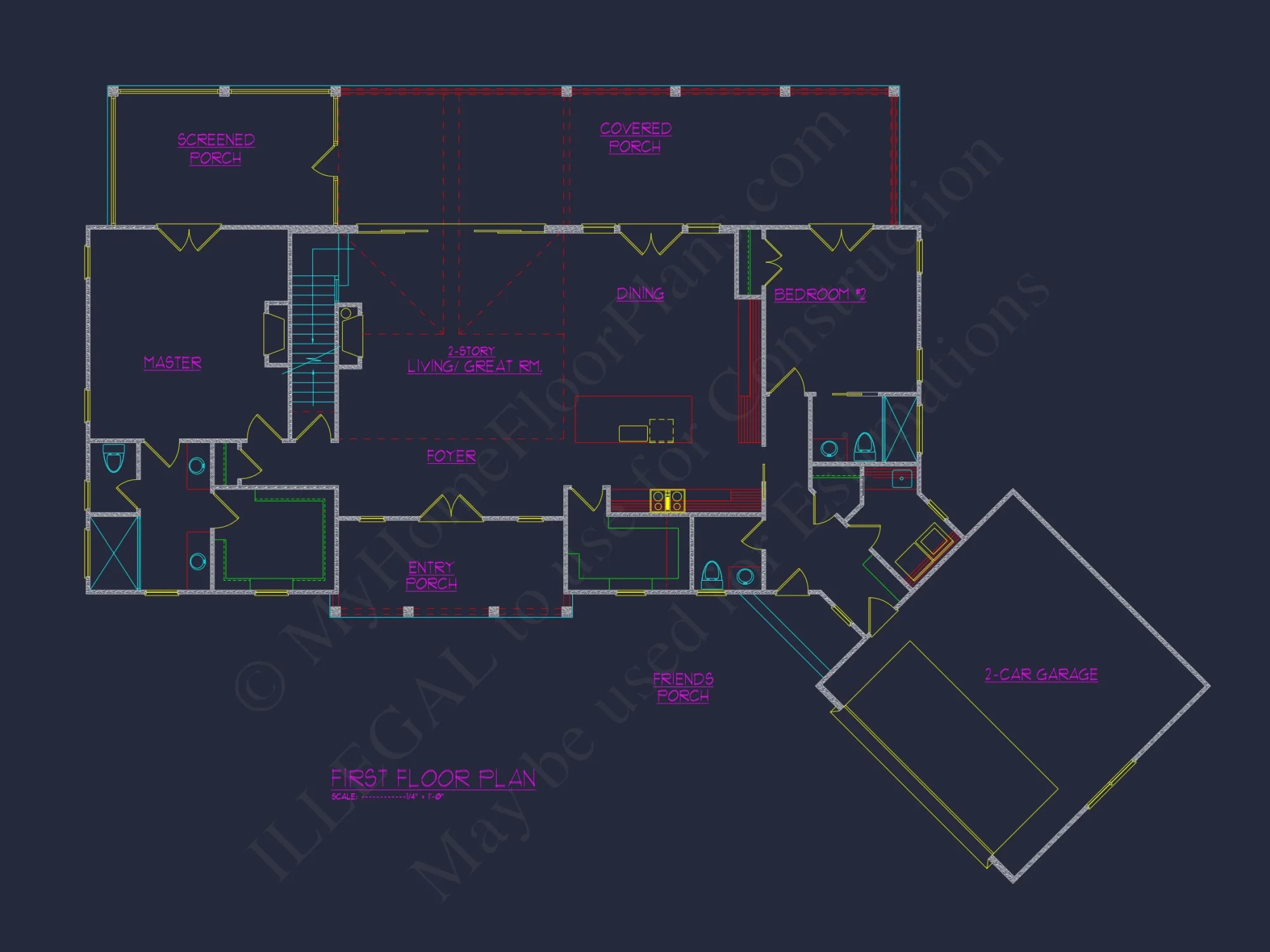 house Plan with CAD Designs: 2-Story Floor Plan and Blueprint