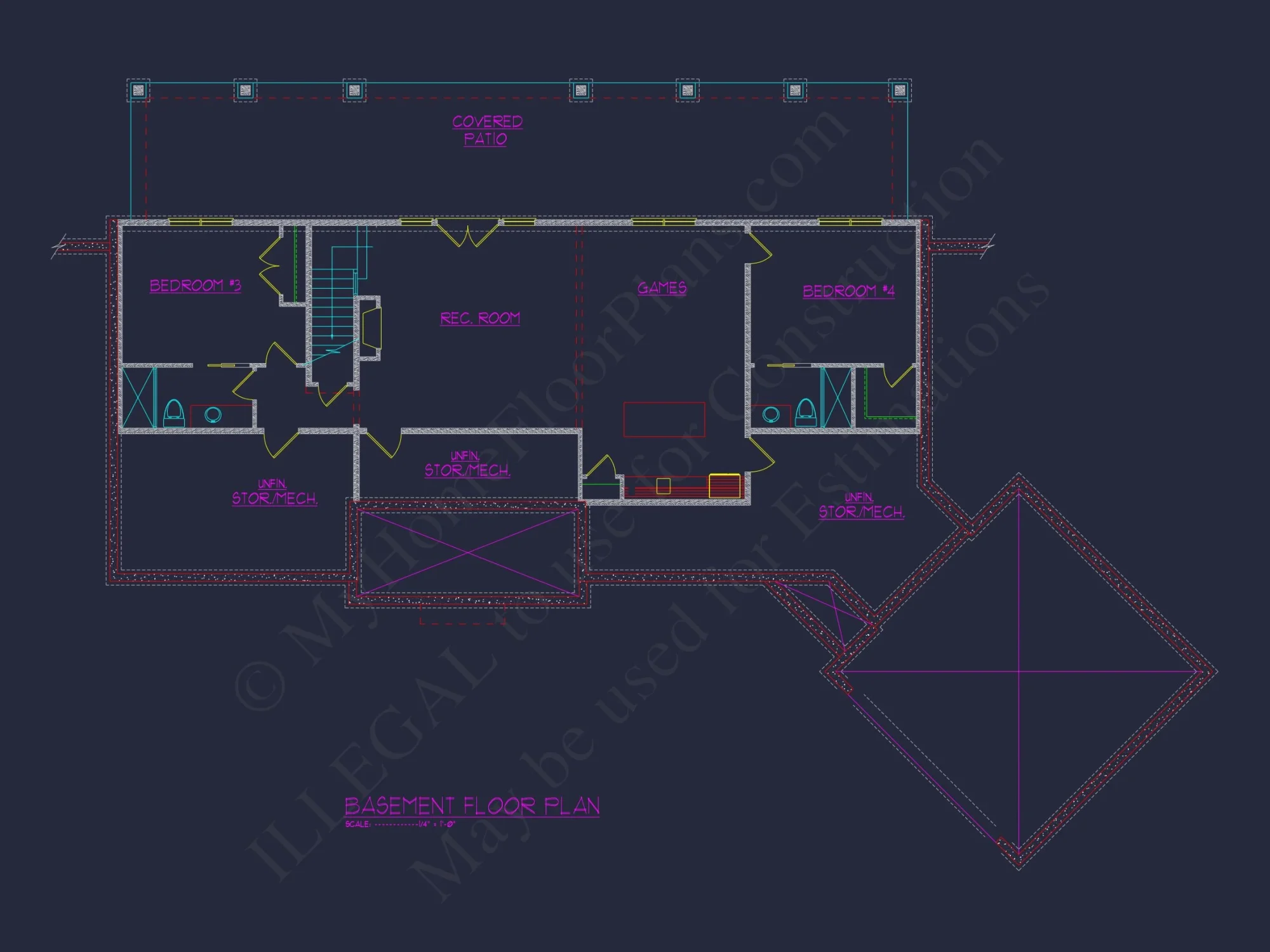 house Plan with CAD Designs: 2-Story Floor Plan and Blueprint
