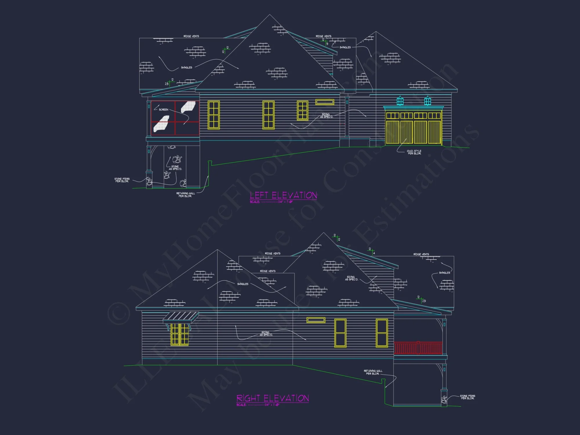 house Plan with CAD Designs: 2-Story Floor Plan and Blueprint