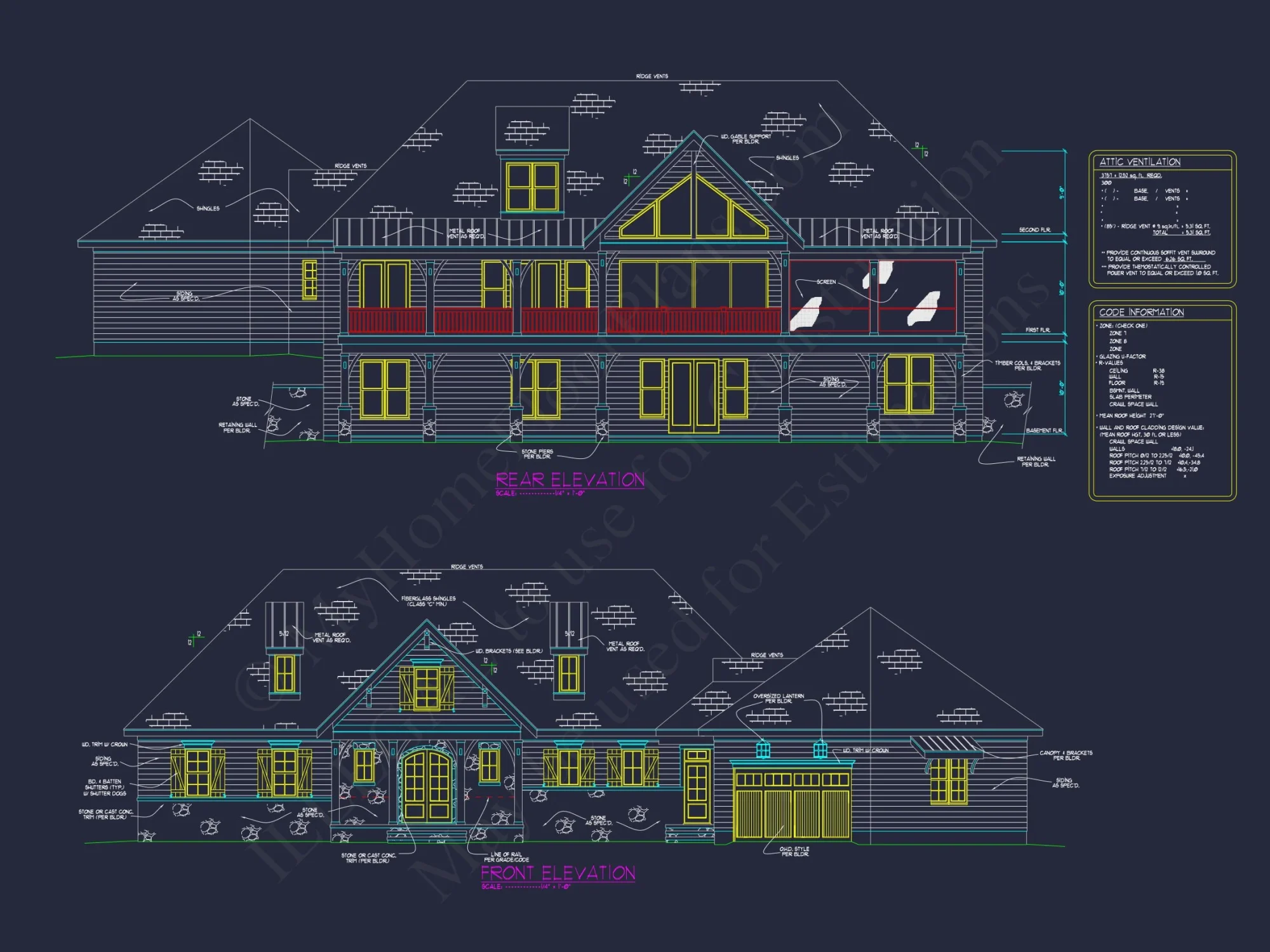house Plan with CAD Designs: 2-Story Floor Plan and Blueprint