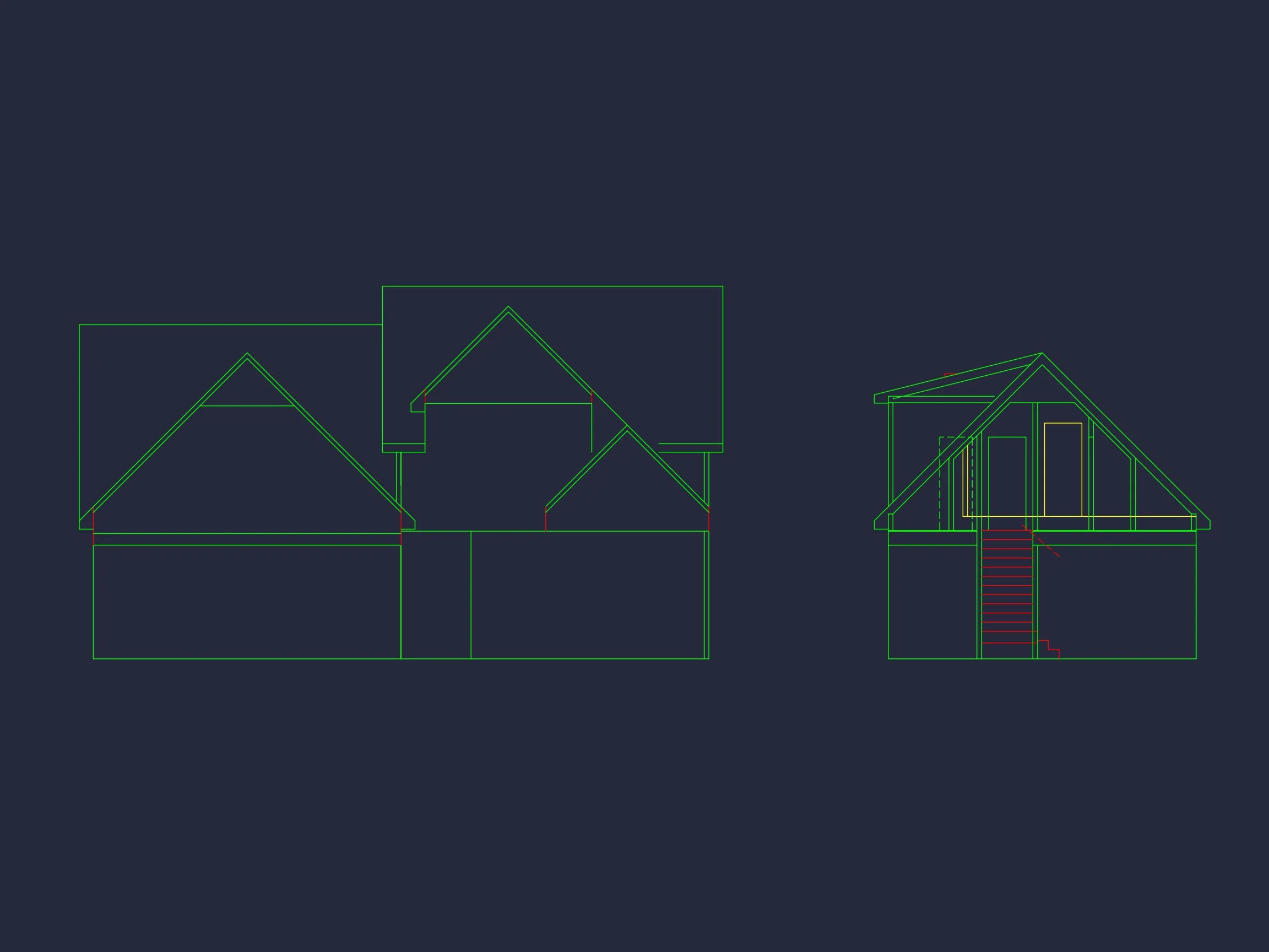 Craftsman house Plan with 1.5 Floors and CAD Blueprint Designs