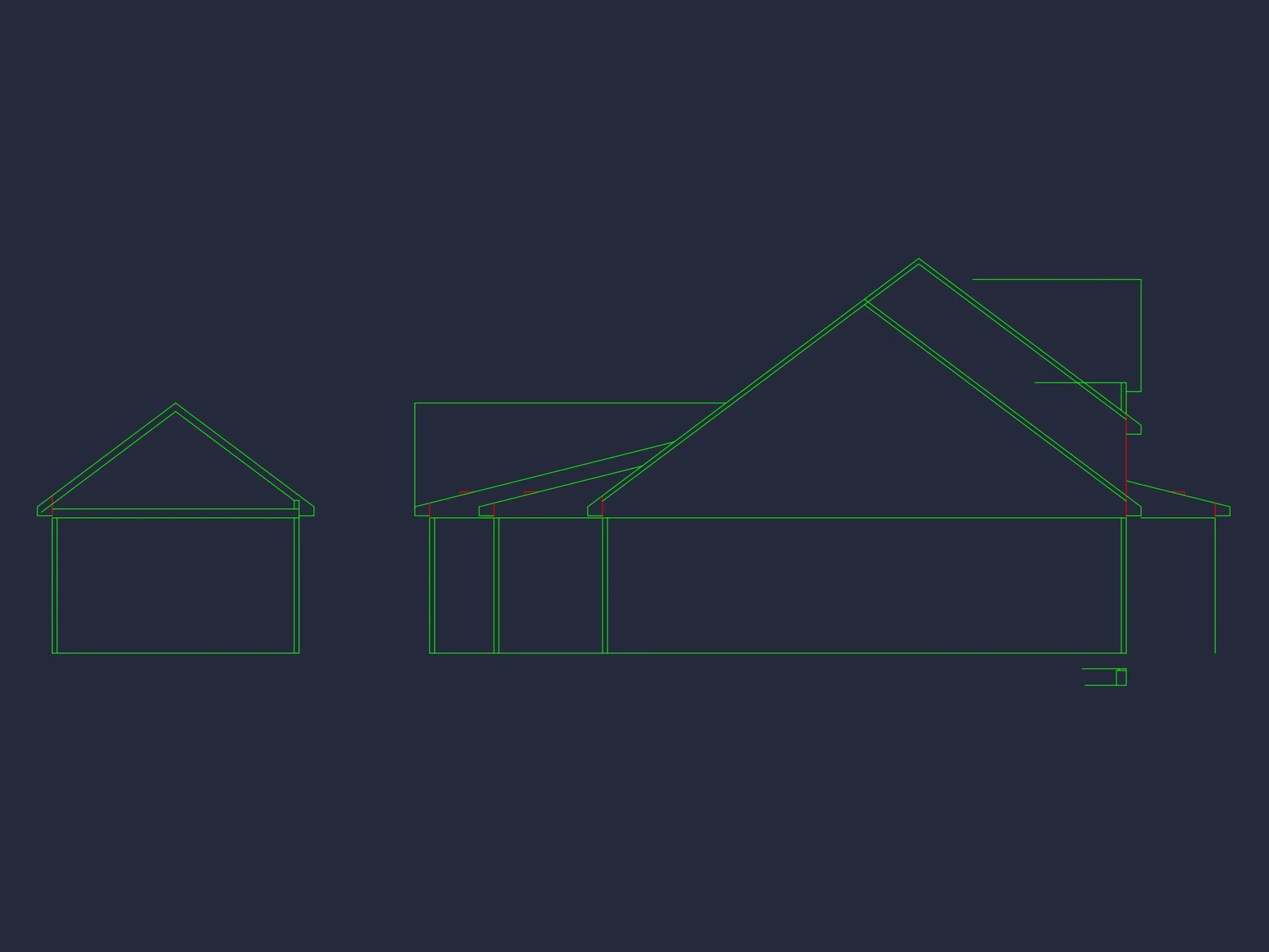 Craftsman house Plan with 1.5 Floors and CAD Blueprint Designs