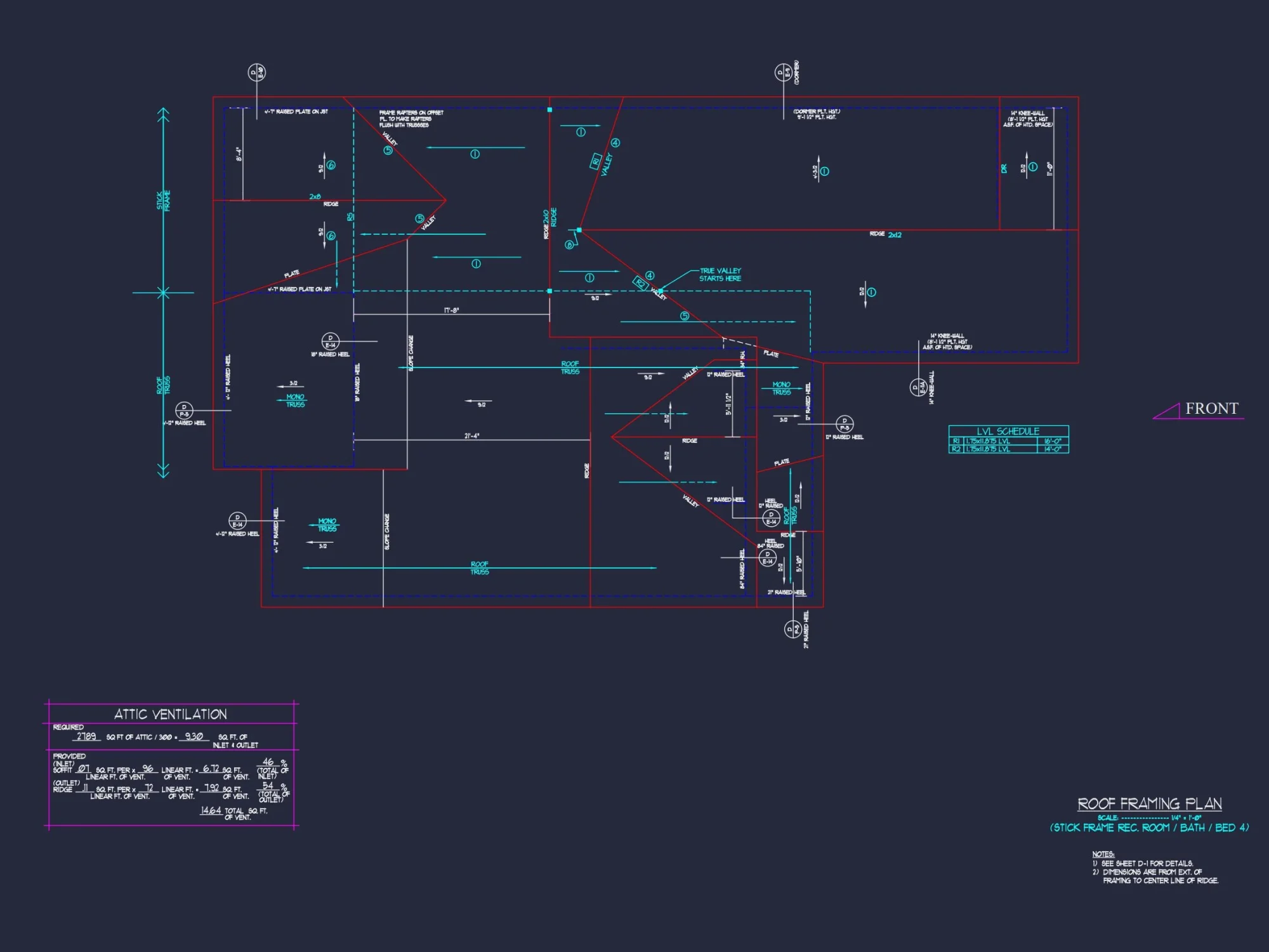 Craftsman house Plan with 1.5 Floors and CAD Blueprint Designs